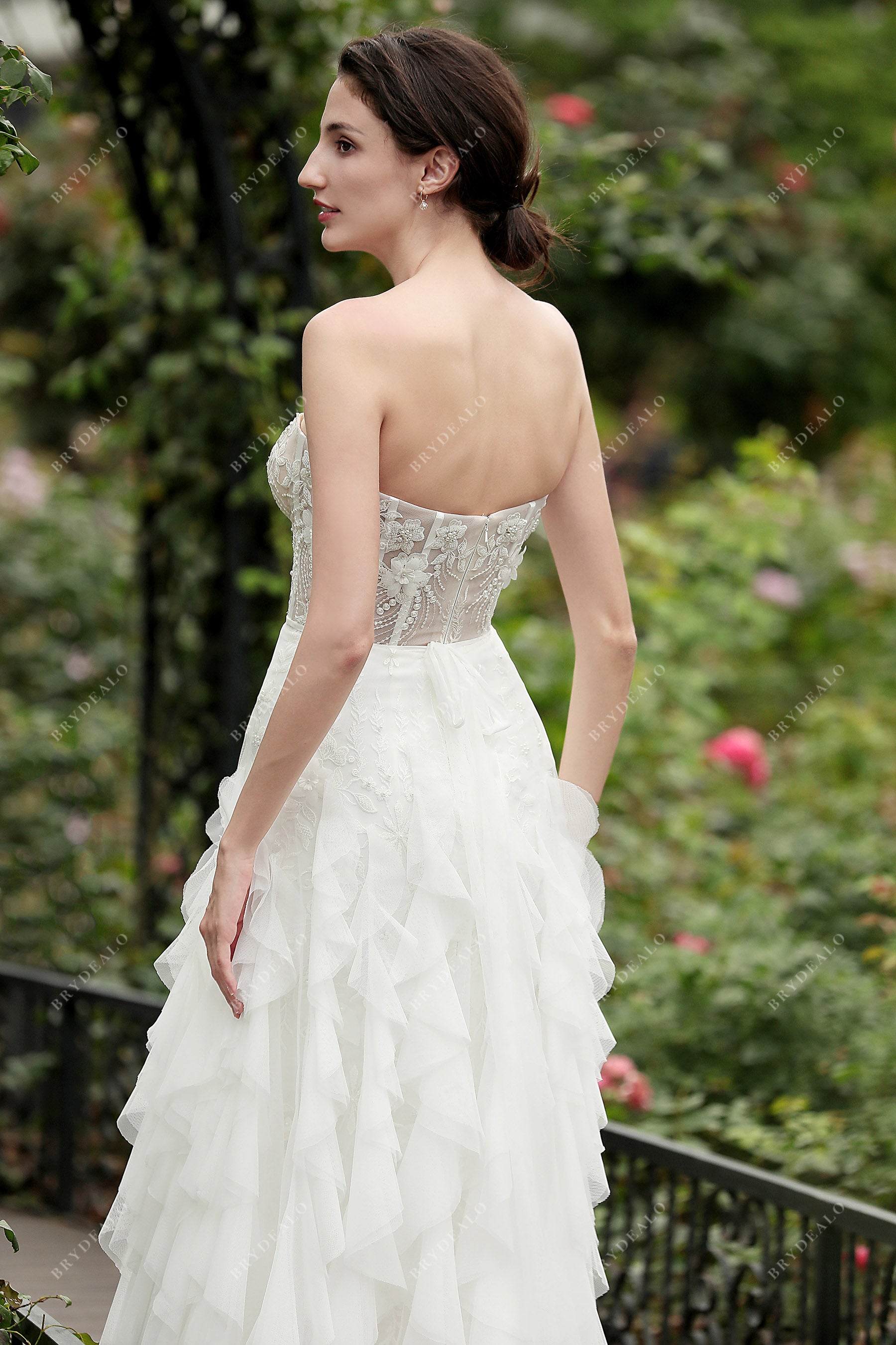 Romantic Illusion Corset Flower Lace 2-in-1 Bridal Dress