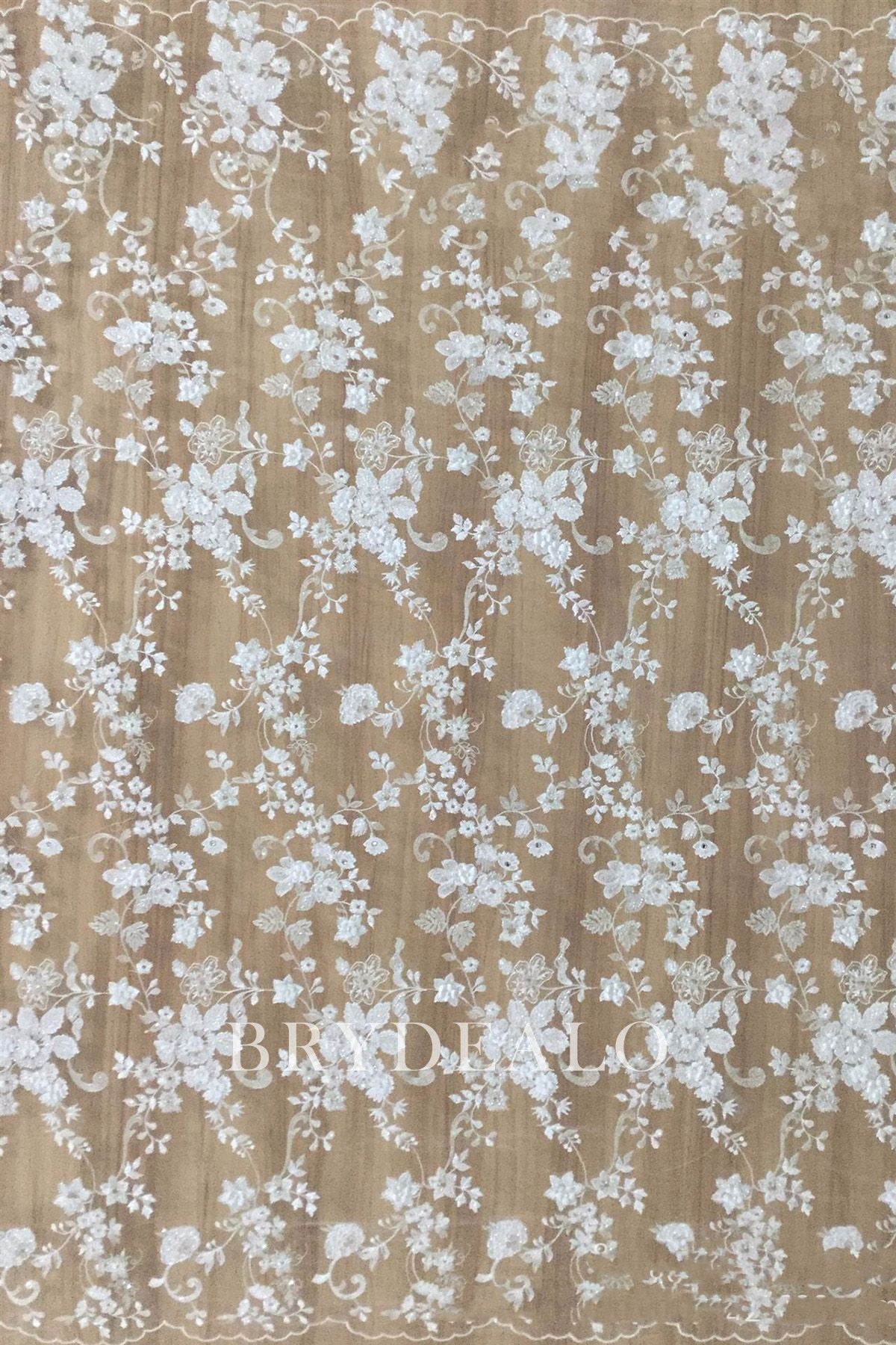 High Quality Beaded Flower Designer Lace Fabric