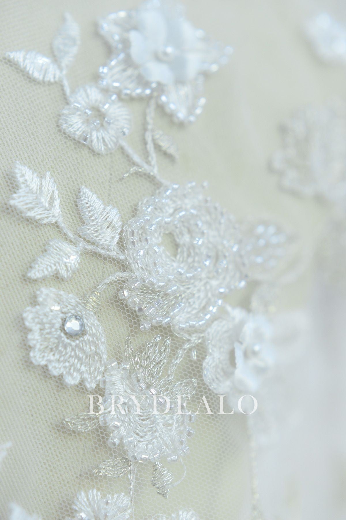  Beaded Flower Designer Lace Fabric