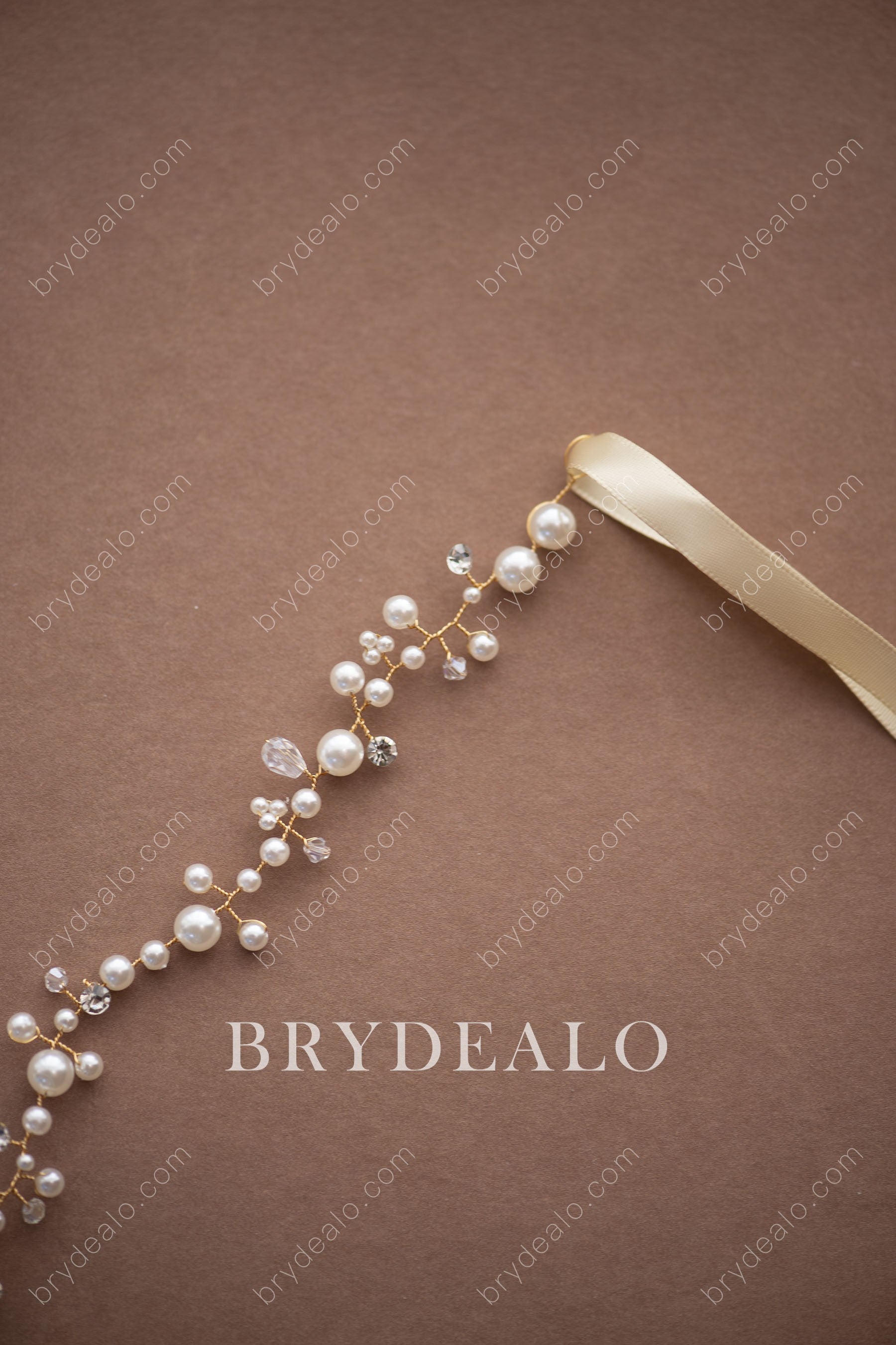 Wholesale Pearls Crystals Bridal Sash