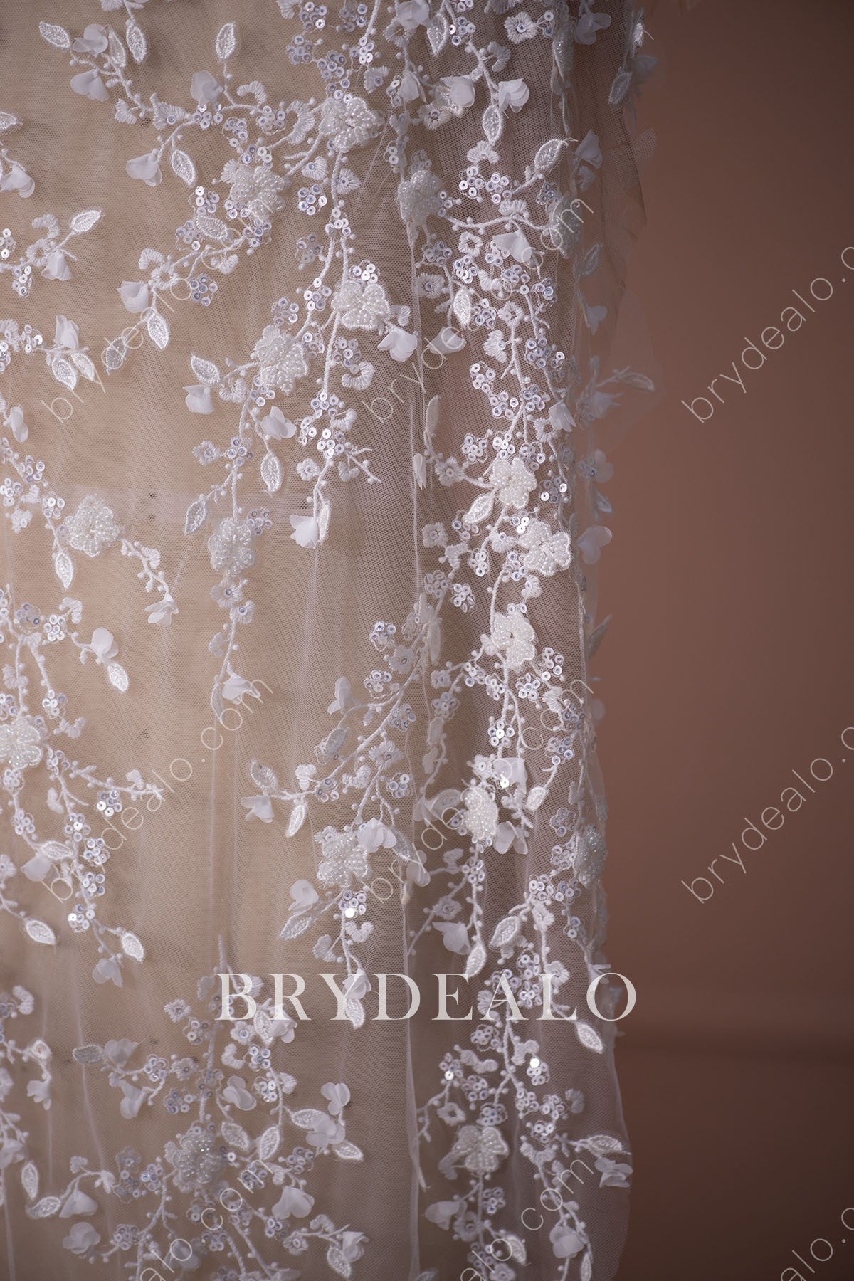 Best Exquisite Sequin Pearls Bridal Lace Fabric