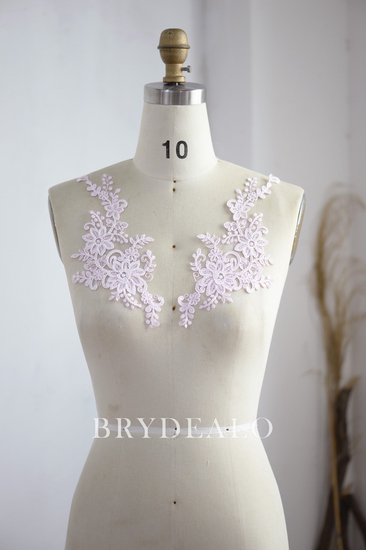 Fairy Light Pink Flower Bridal Lace Applique
