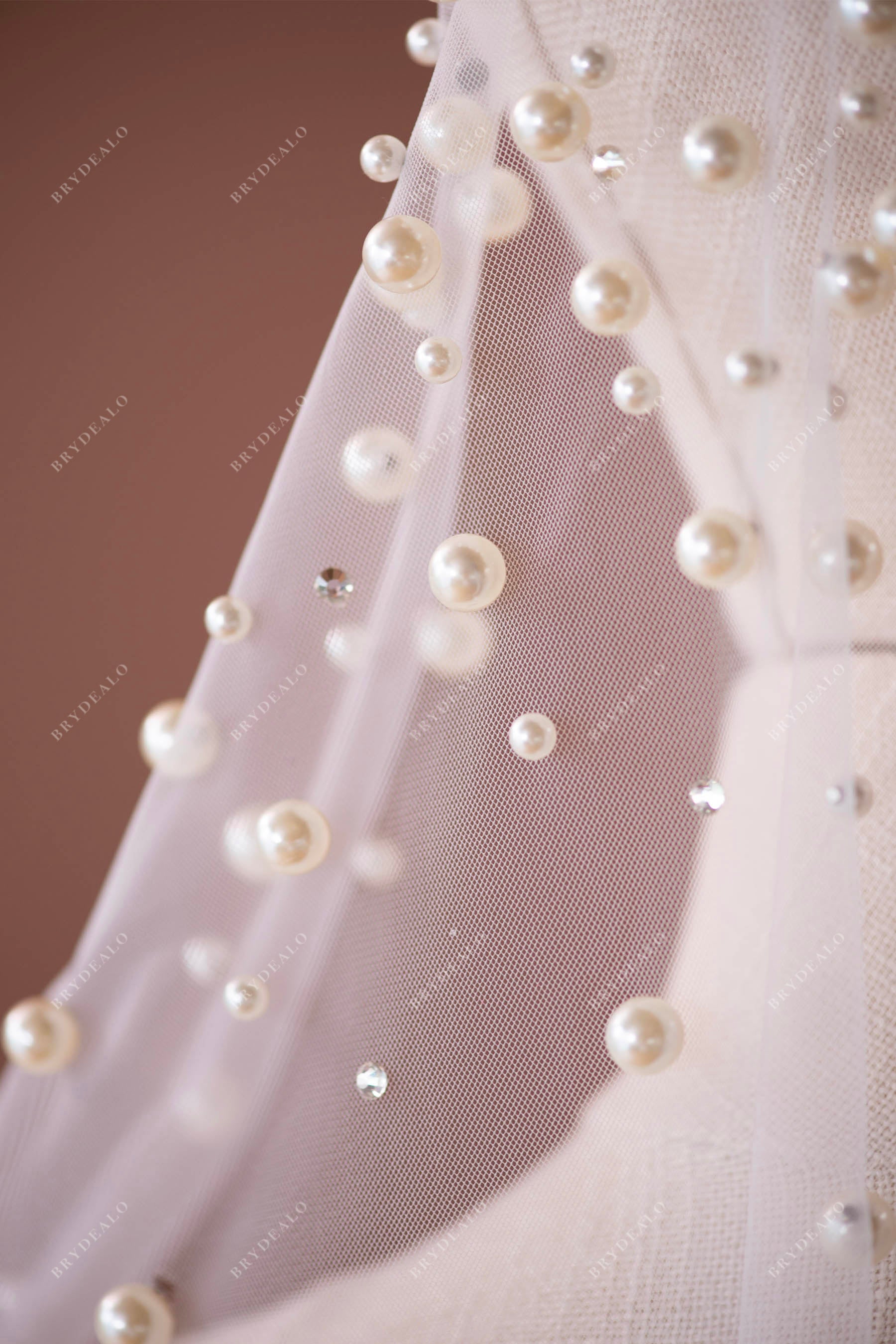 wholesale finger tip fine pearl wedding veil