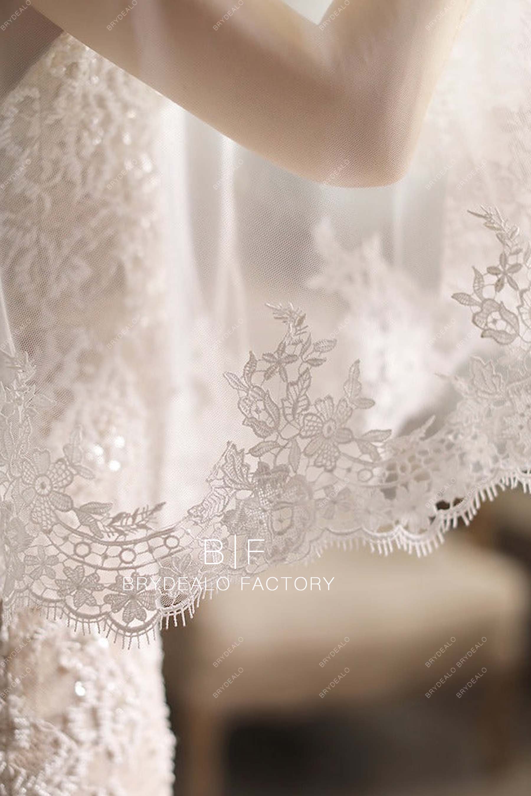 Wholesale Two-Tiered Fingertip Length Bridal Veil 