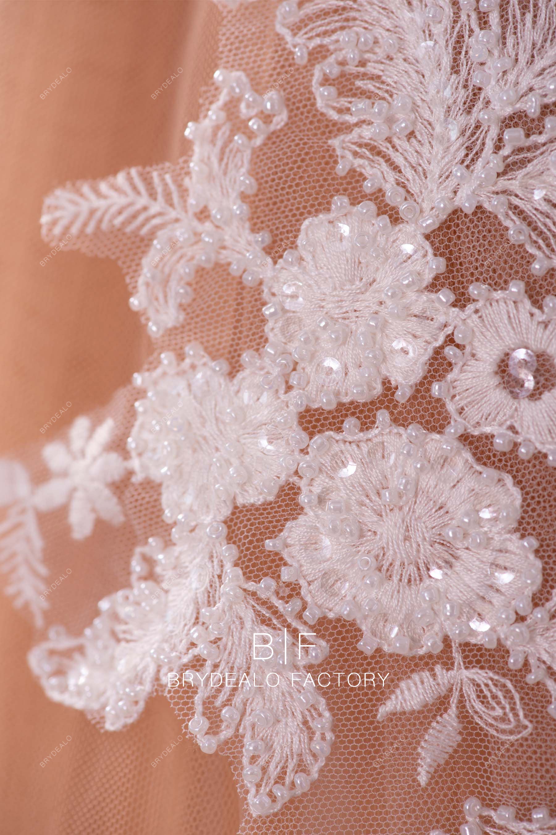 flower beaded lace appliques