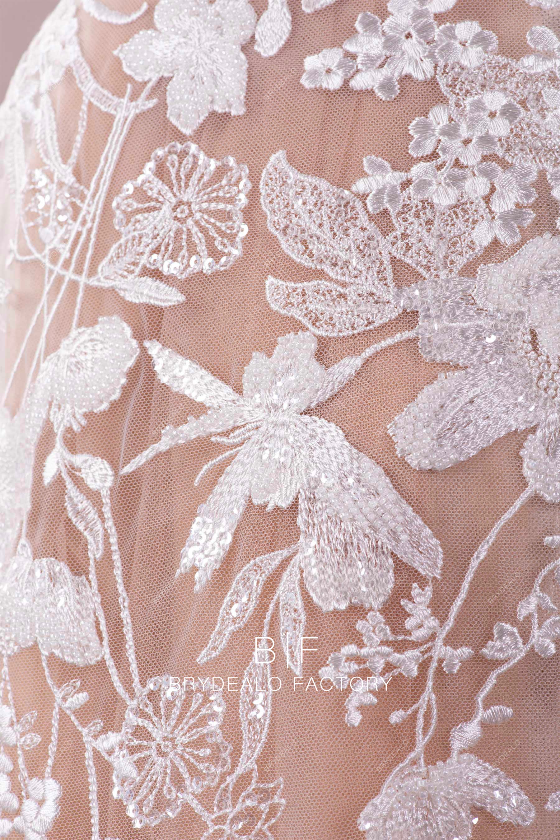 flower embroidery bridal lace