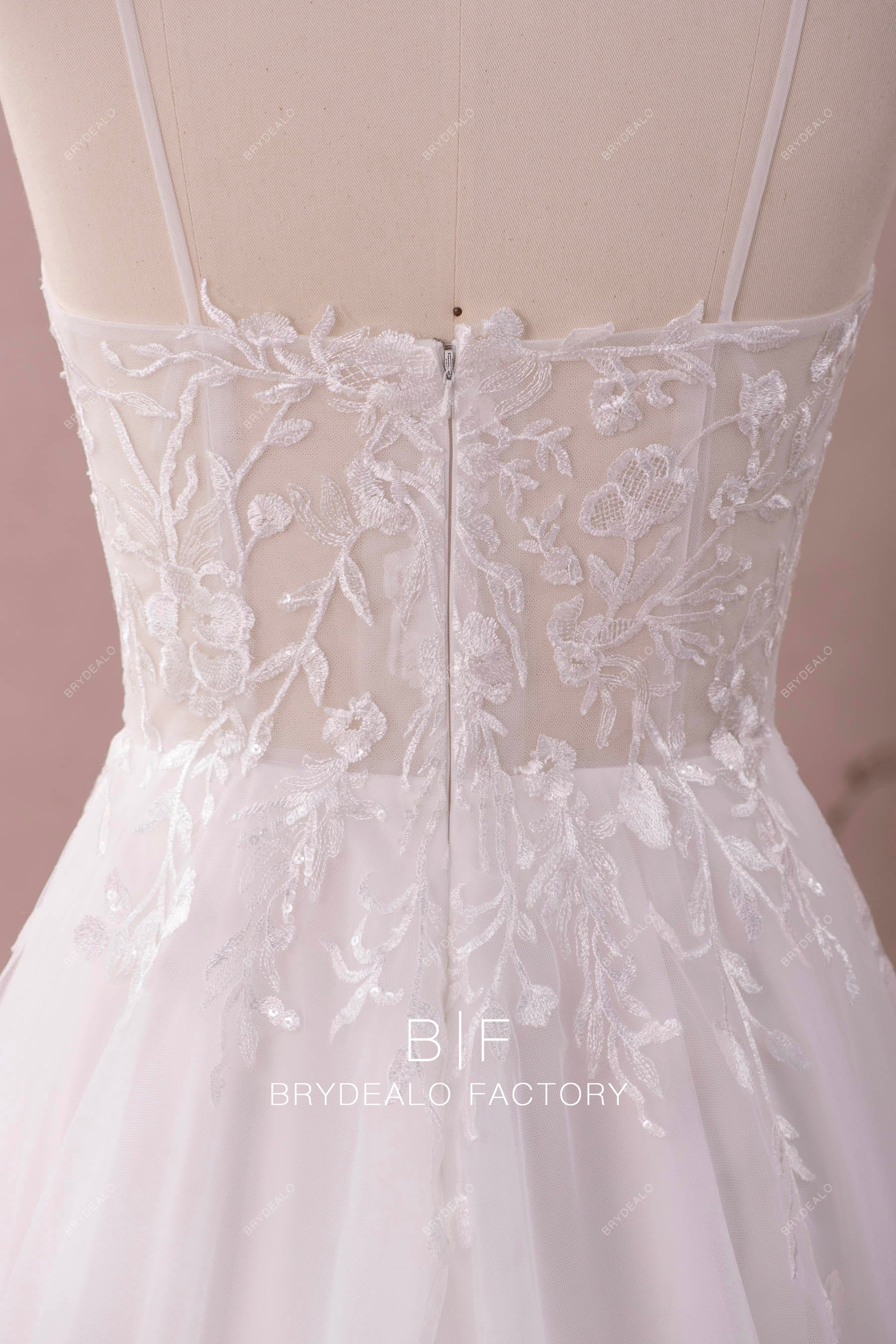 flower lace bridal gown