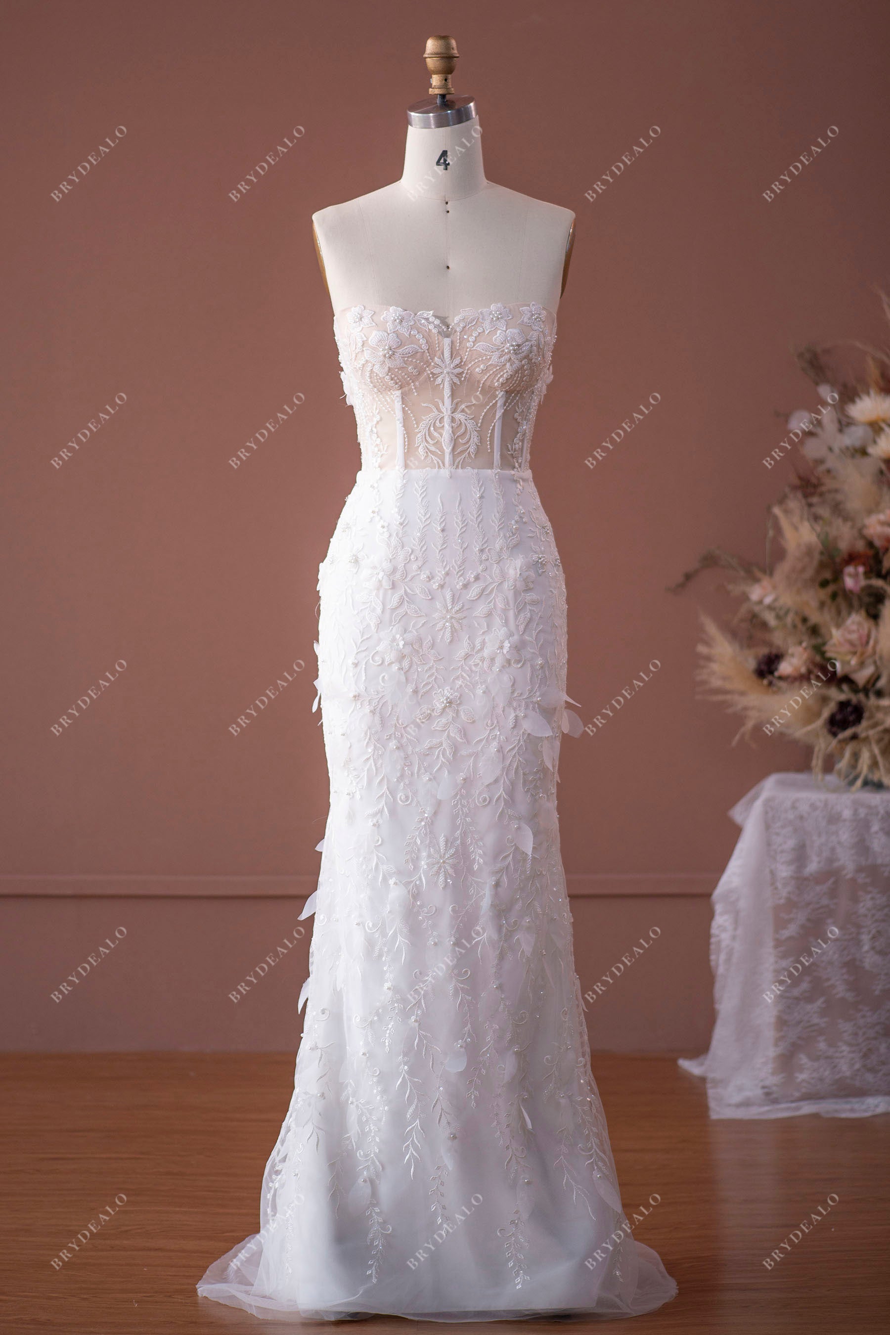 private label Flower Corset Bridal Gown