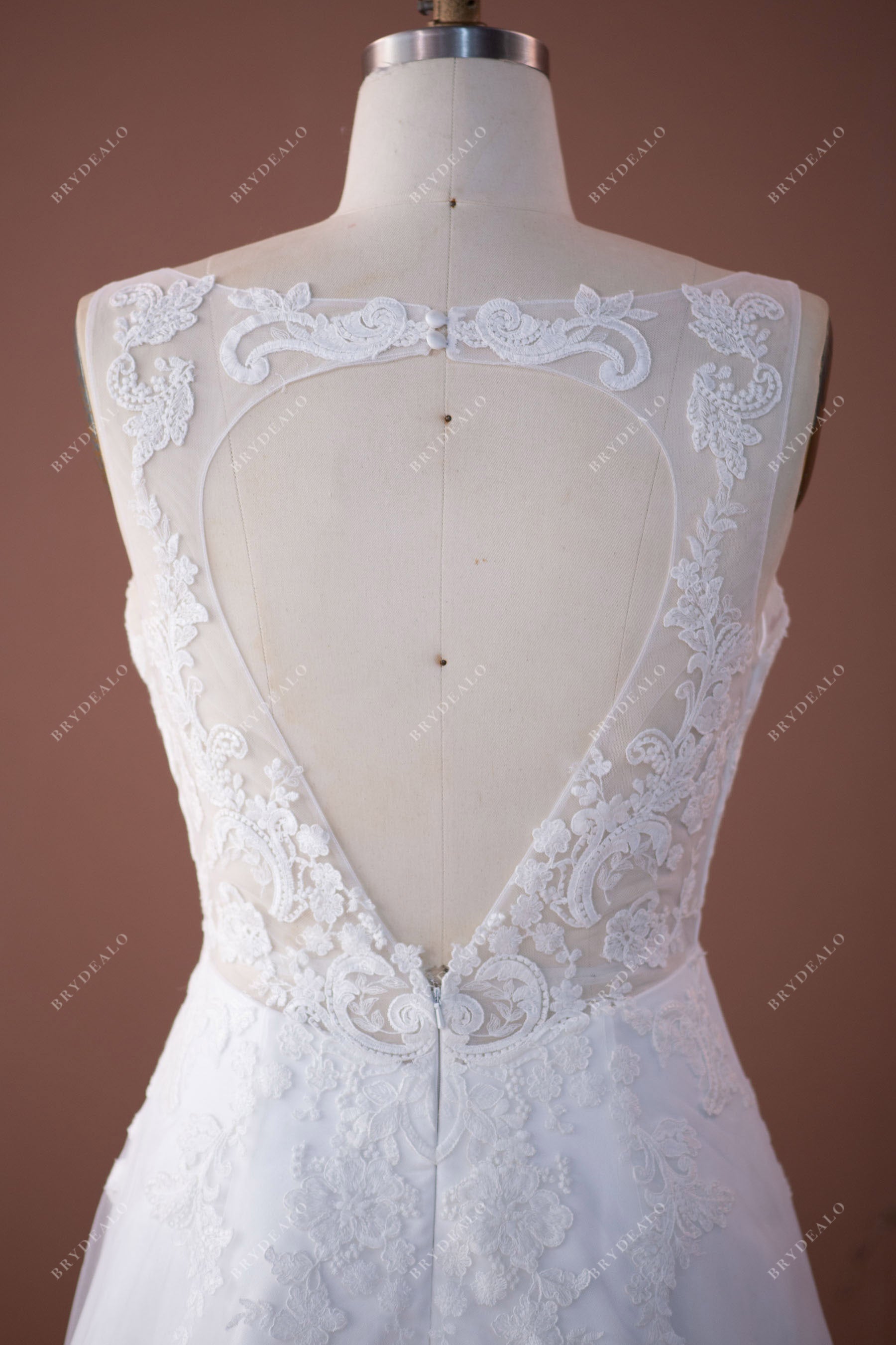 plus size cutout lace bridal gown