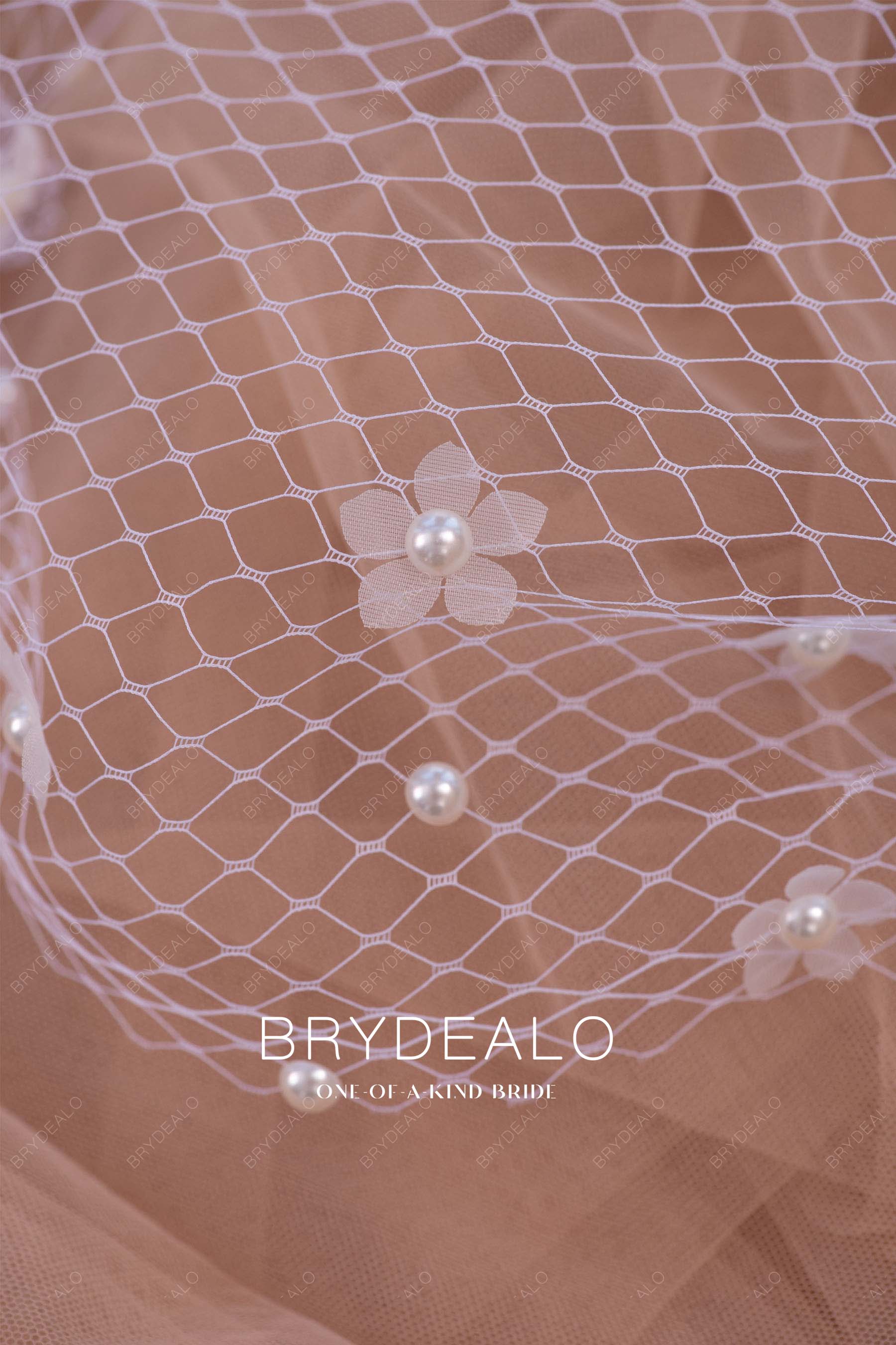 flower net birdcage bridal veil