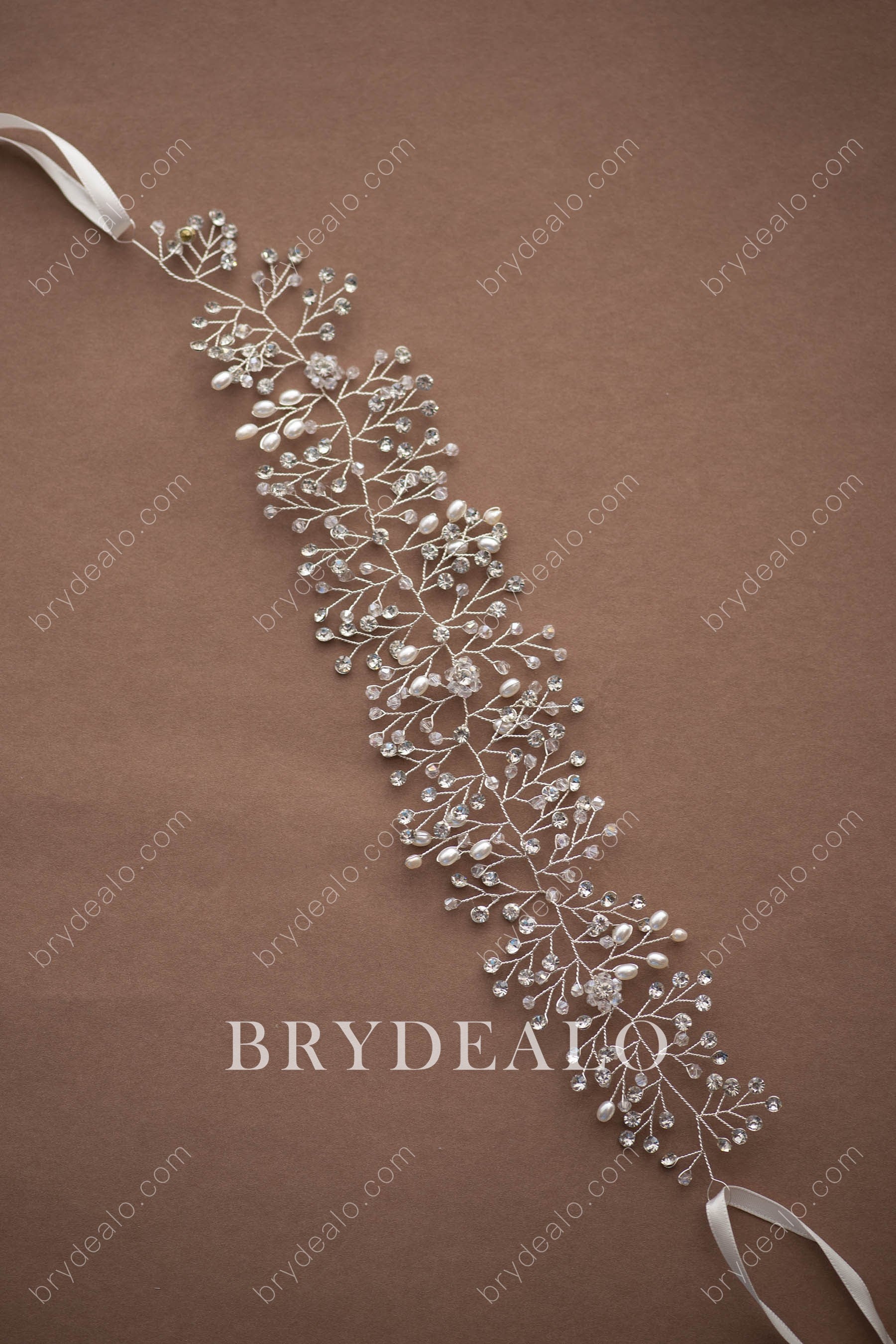 Wholesale Elaborate Pearl Rhinestone Bridal Sash