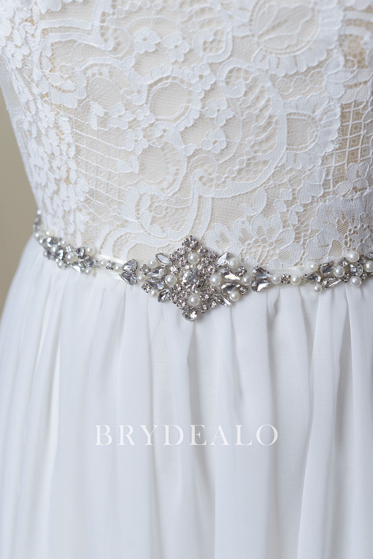 Glamorous Crystals & Pearls Bridal Sash Online