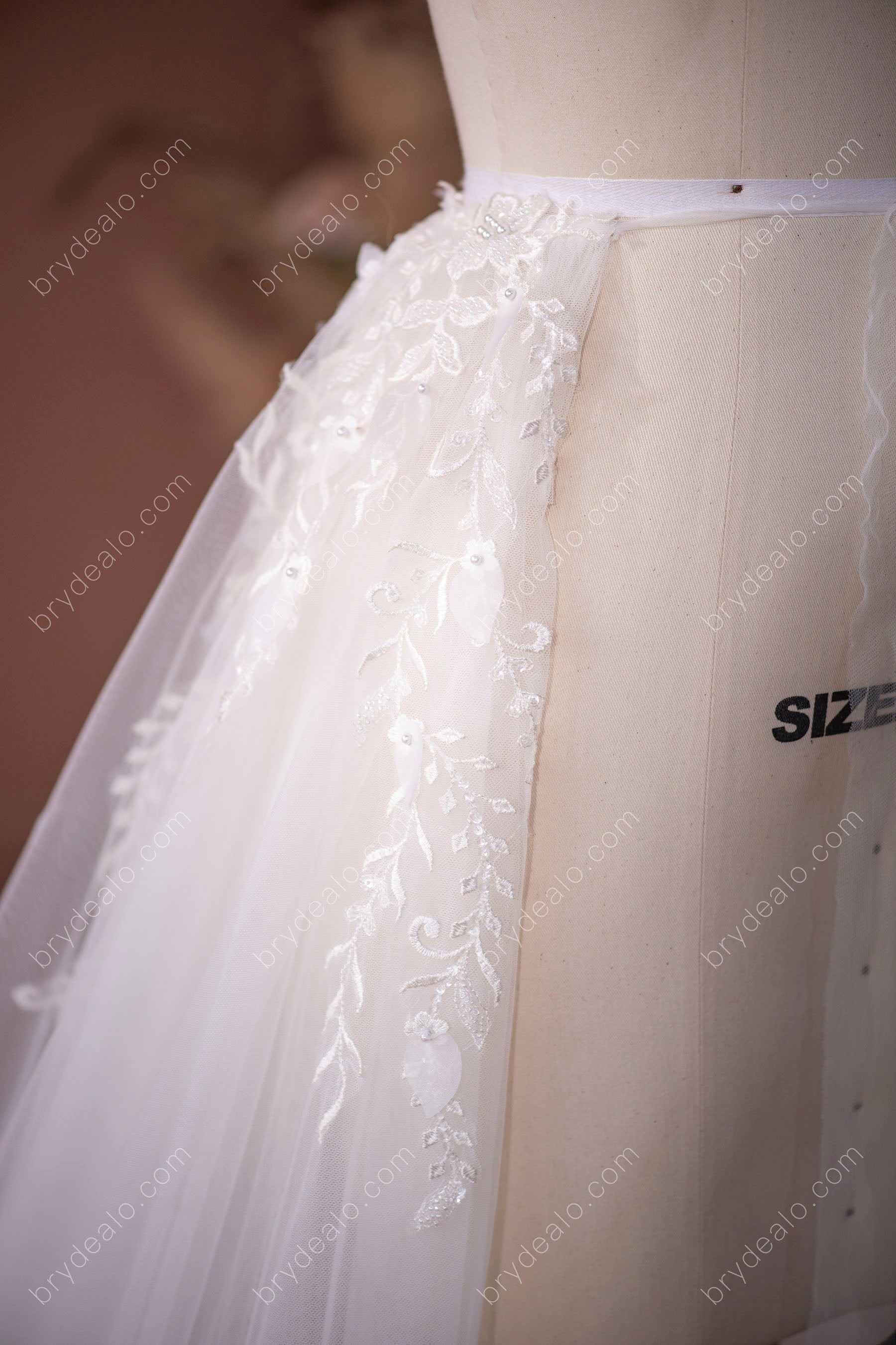 glamorous pearls beaded lace tulle overskirt