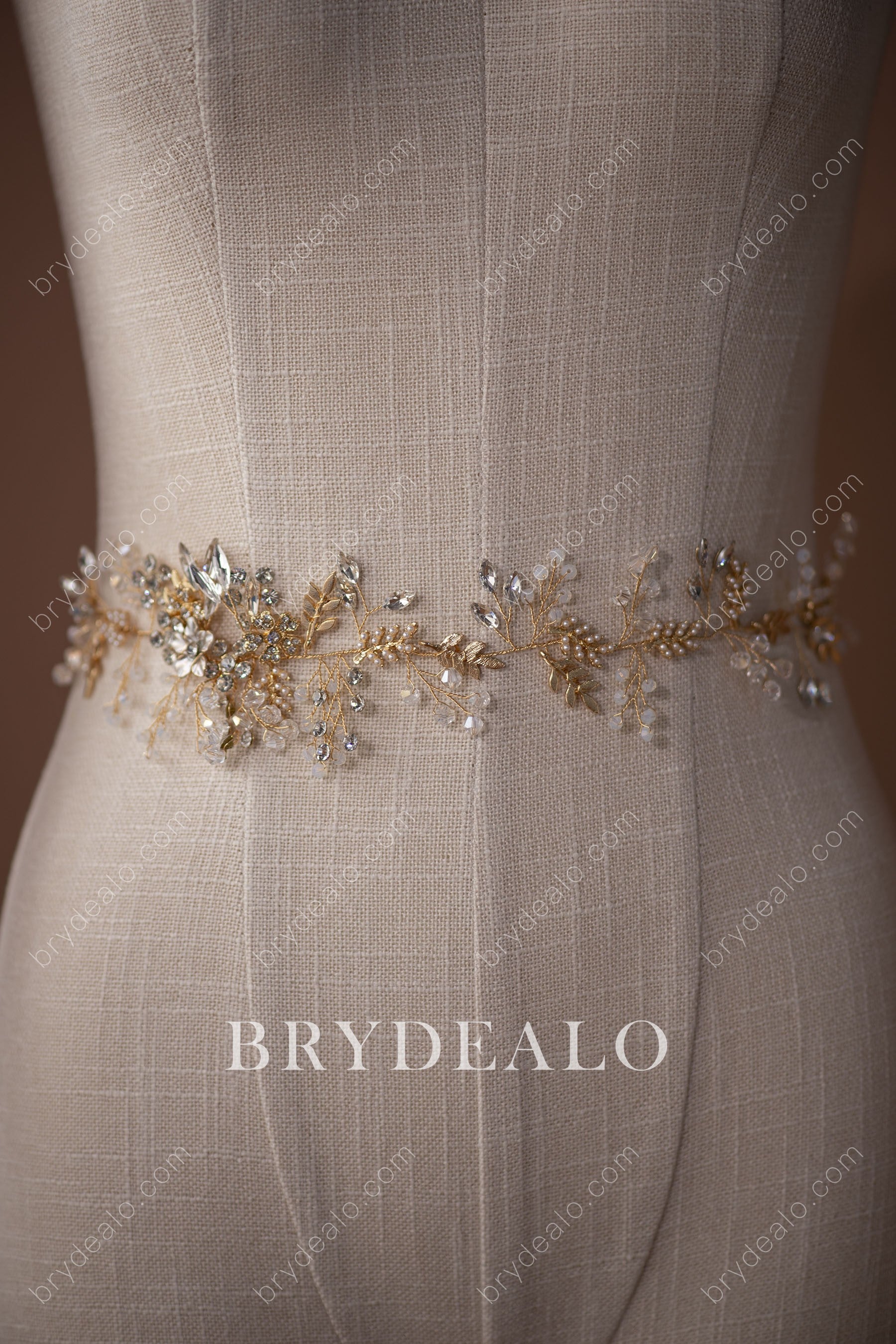Gorgeous Crystals Pearls Beads Bridal Sash