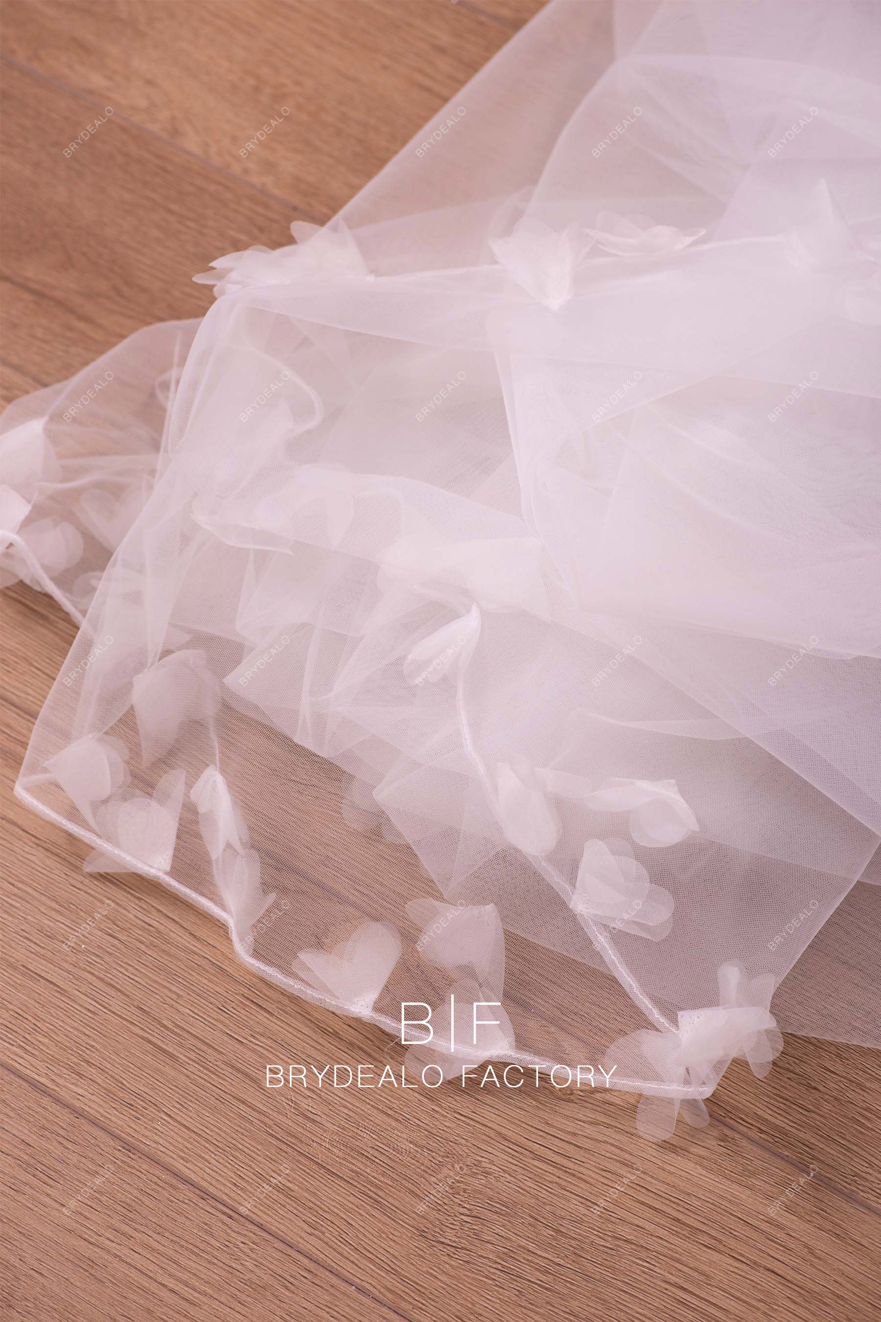 handmade organza flower bridal veil