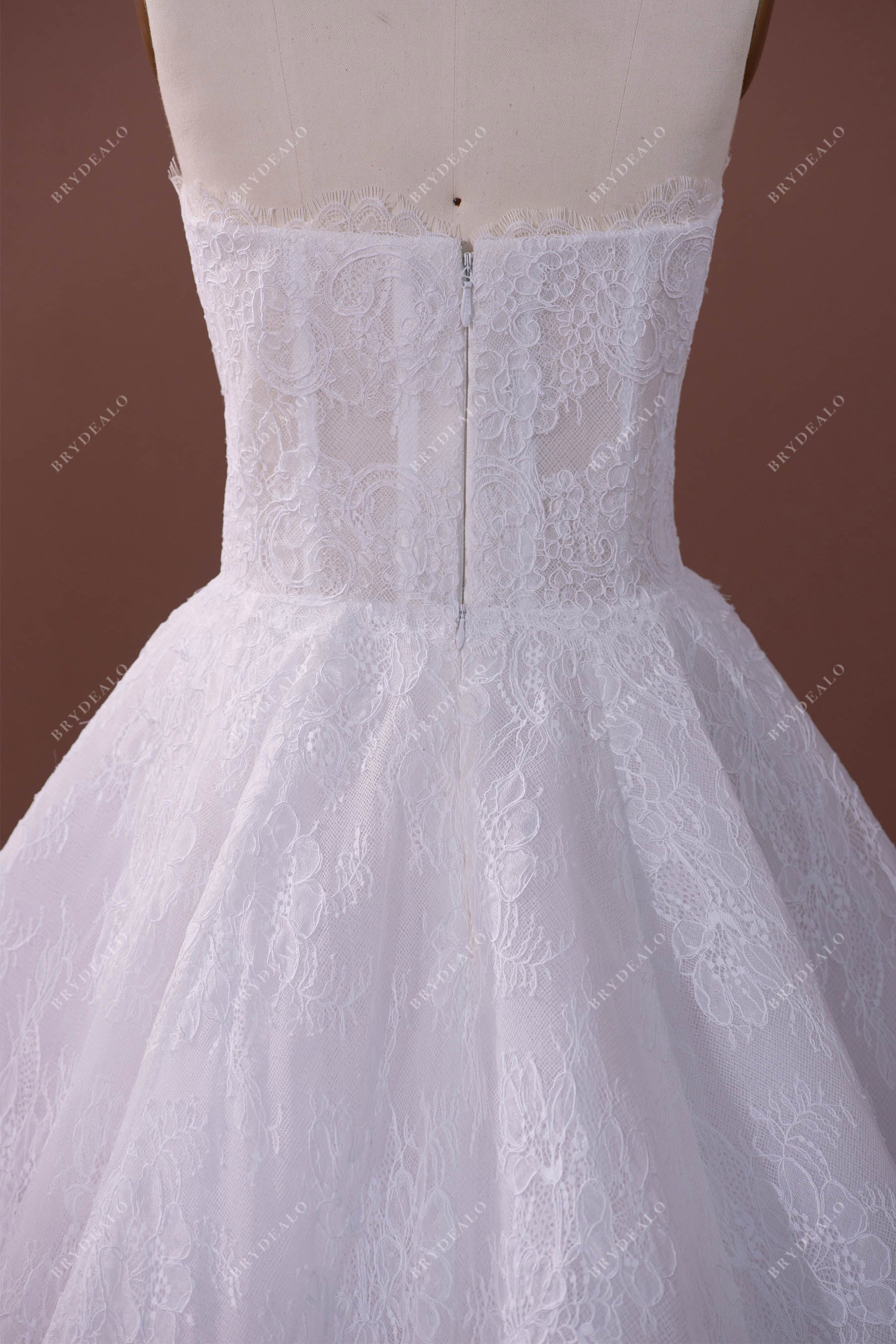 strapless lace bridal gown