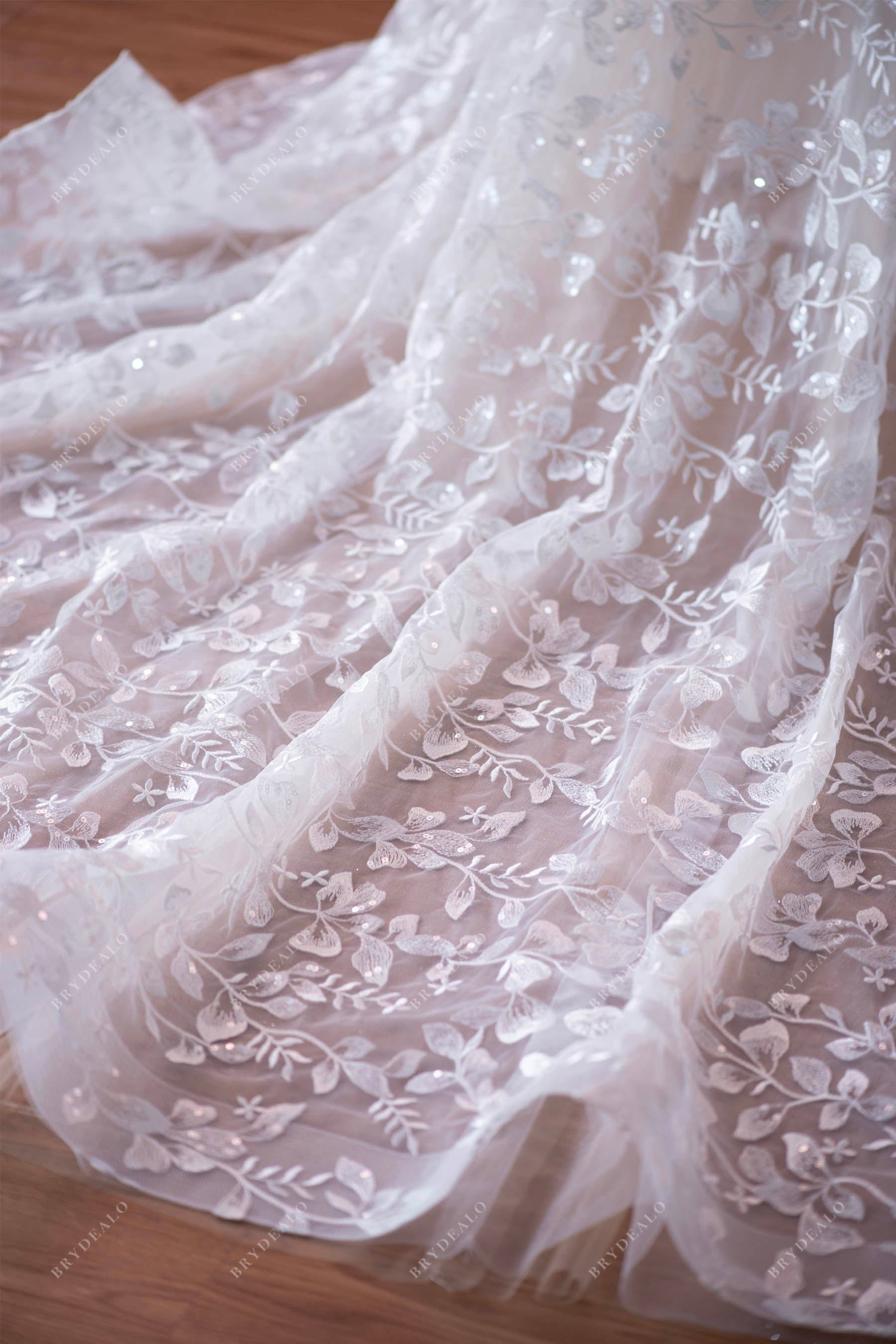 horsehair hem lace wedding gown