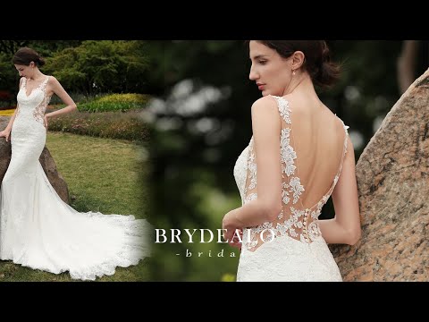 Straps Lace Long Mermaid Wedding Dress for wholesale