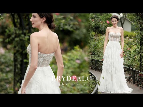 2-in 1 Ethereal Flower Lace Fitted Wedding Dress for Wholesale