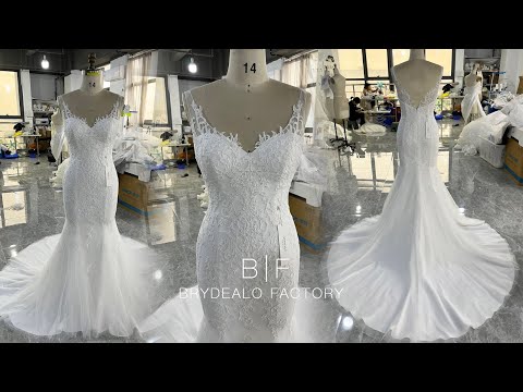 private label wholesale lace mermaid wedding dress