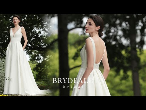 Elegant Textured Wedding Dress with Pockets for Wholesale