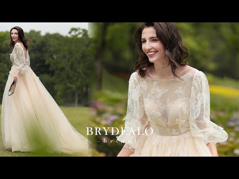 Colored Butterfly Cinderella Wedding Gown for Wholesale