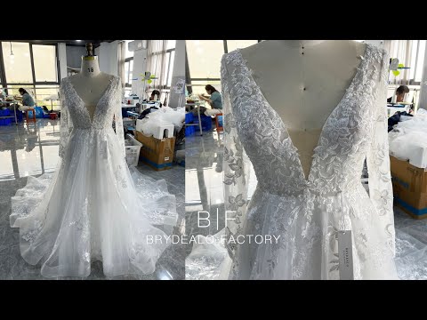 plus size illusion sleeved beaded lace wedding dress