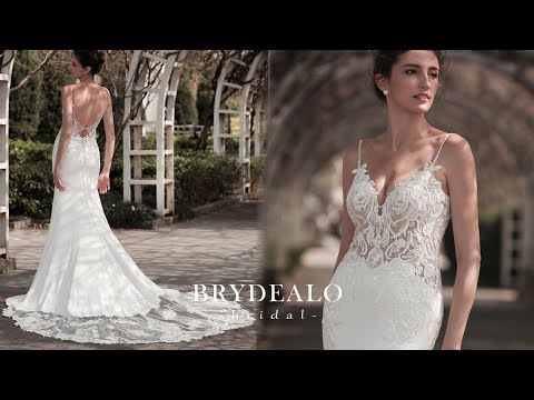 Flattering Lace Crepe Long Mermaid Bridal Gown for wholesale
