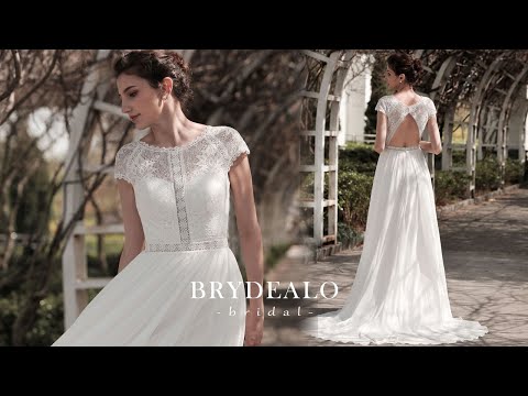 Cap Sleeve Chiffon A-line Wedding Dress for wholesale