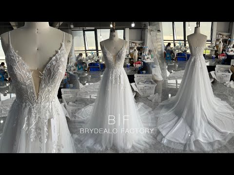 wholesale plunging lace beach wedding dress