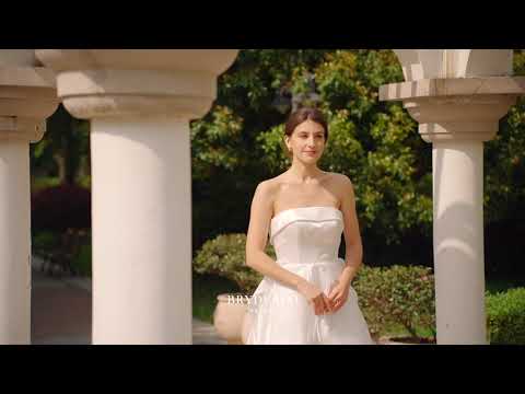 elegant organza ruffled wedding dress sample sale