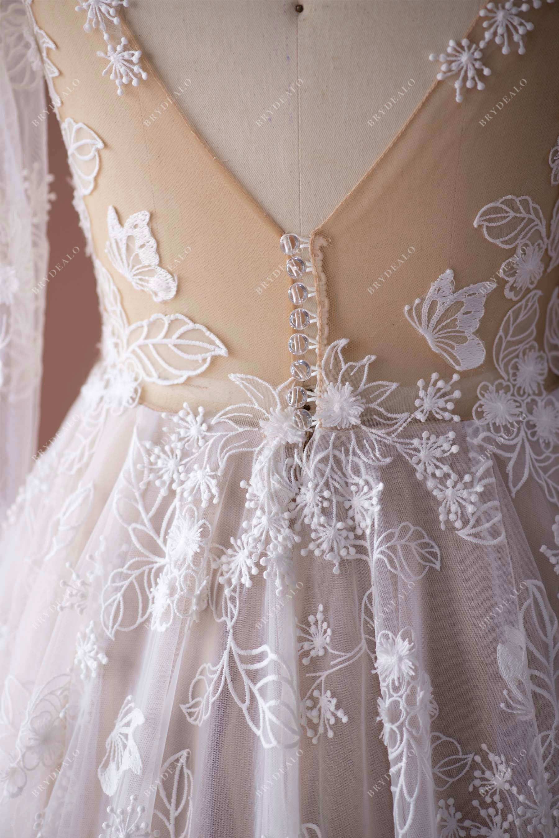 Sample Sale | Romantic Flare Bell Sleeve Flower Wedding Dress