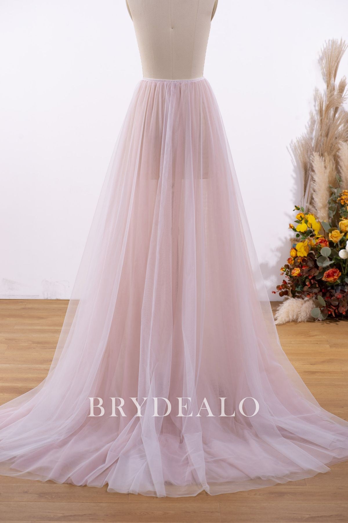 illusion dusty rose soft overskirt