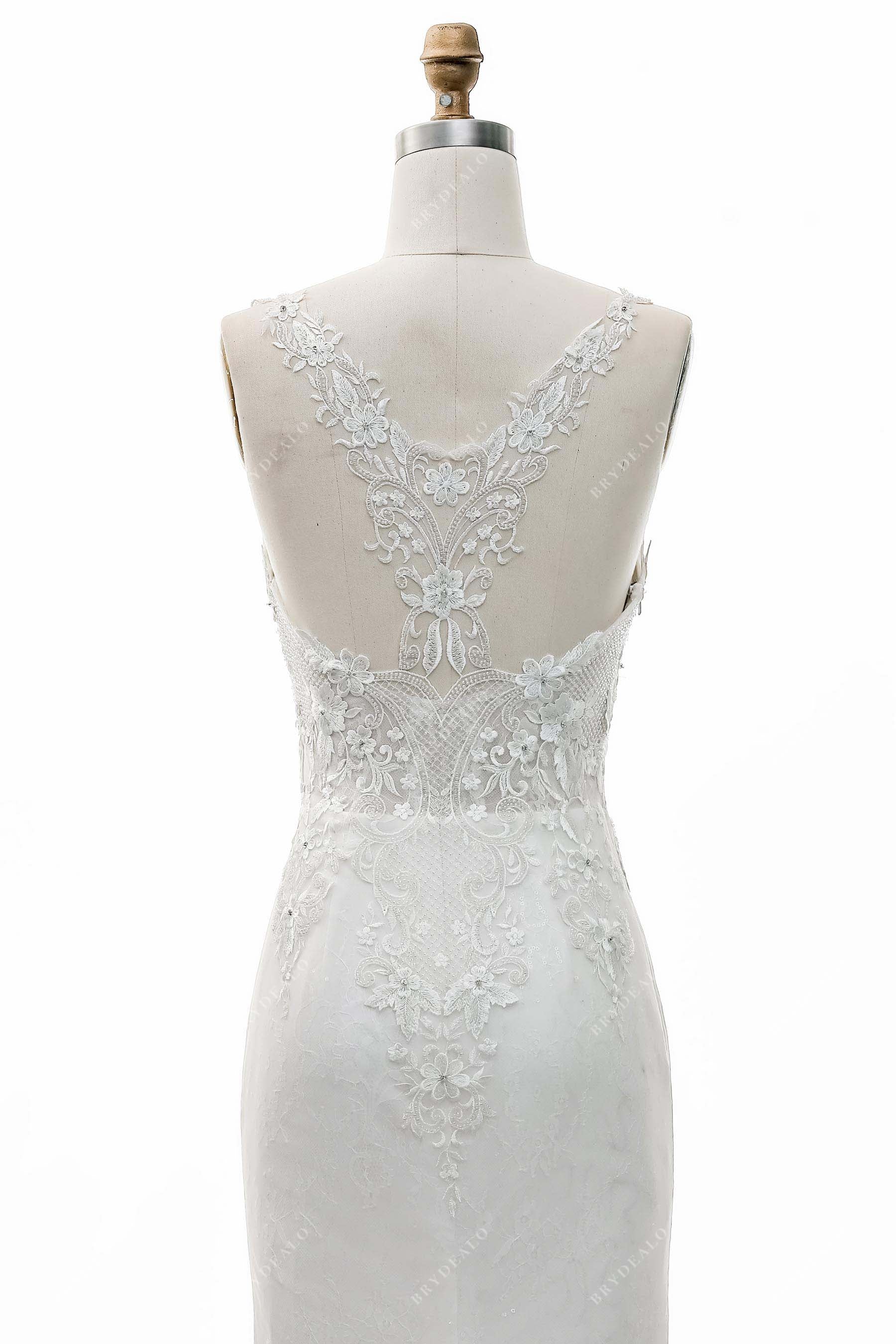    illusion lace cutout back bridal dress