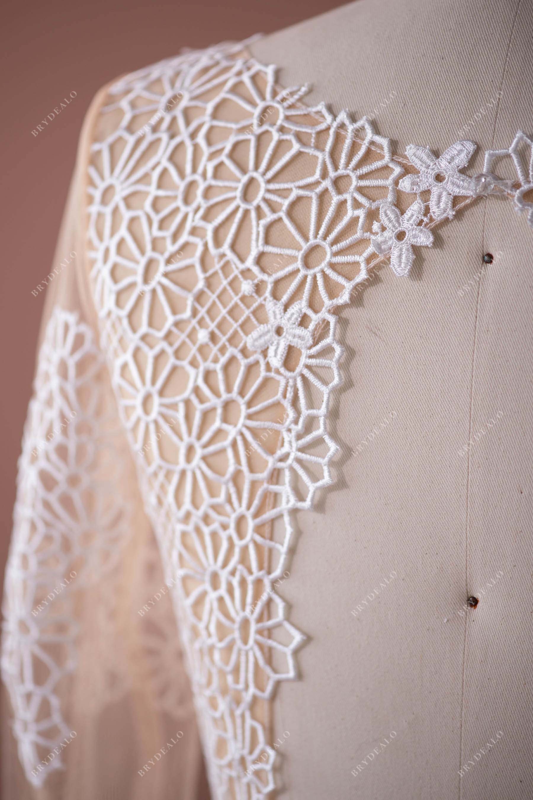 illusion lace cutout back bridal gown