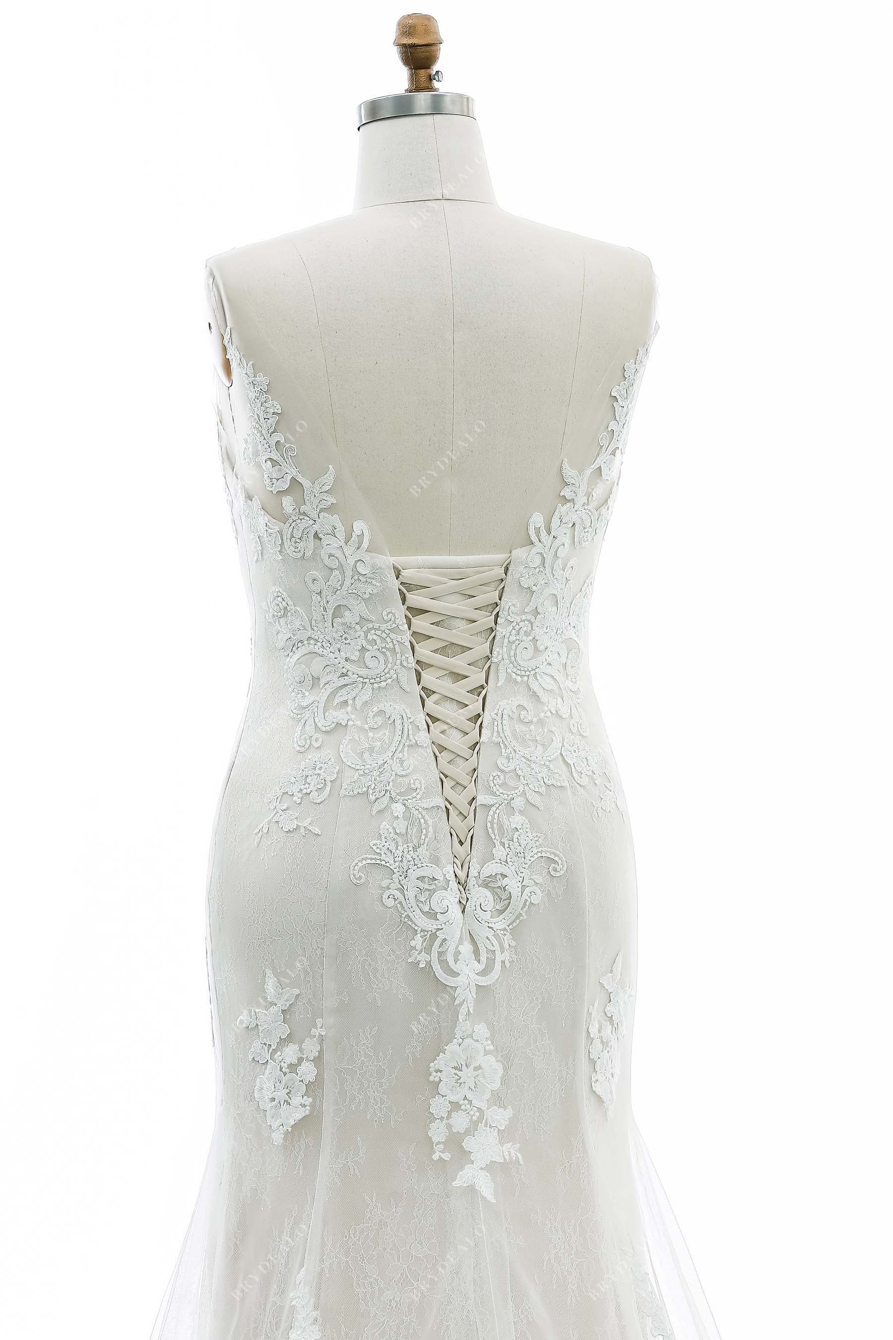 illusion V-back bridal gown