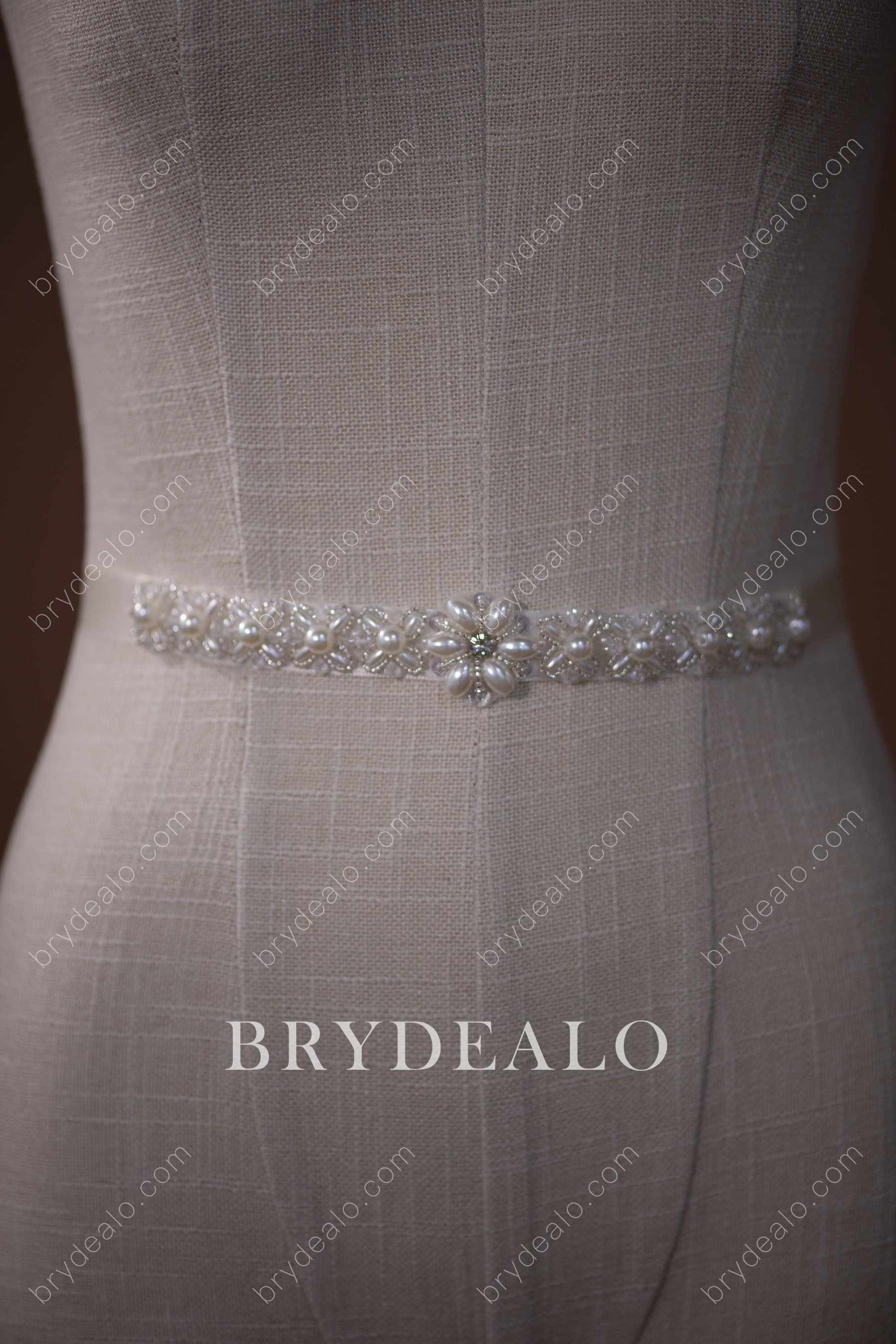 Ingenious Pearls Crystals Bridal Sash