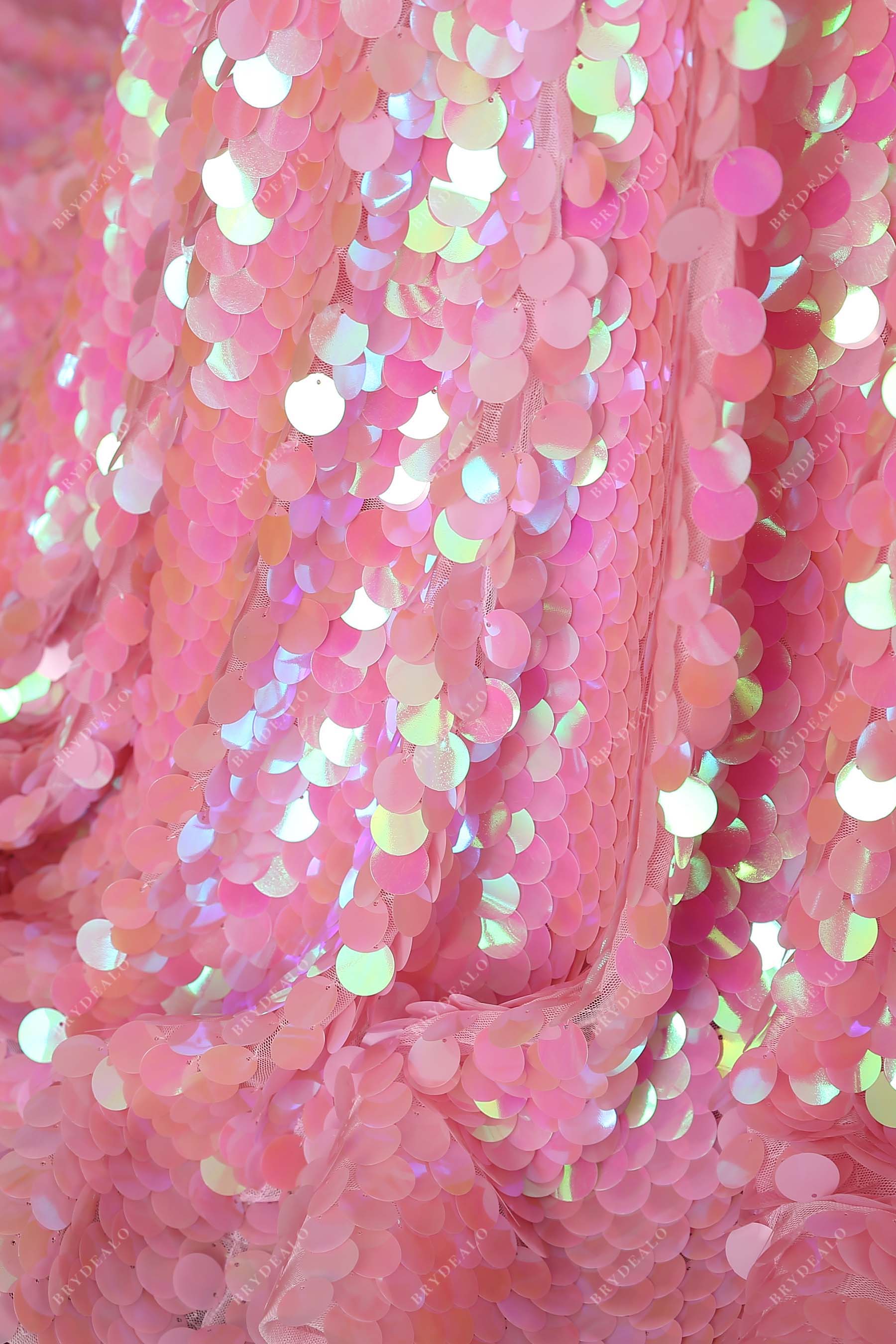 iridescent pink sequin prom gown
