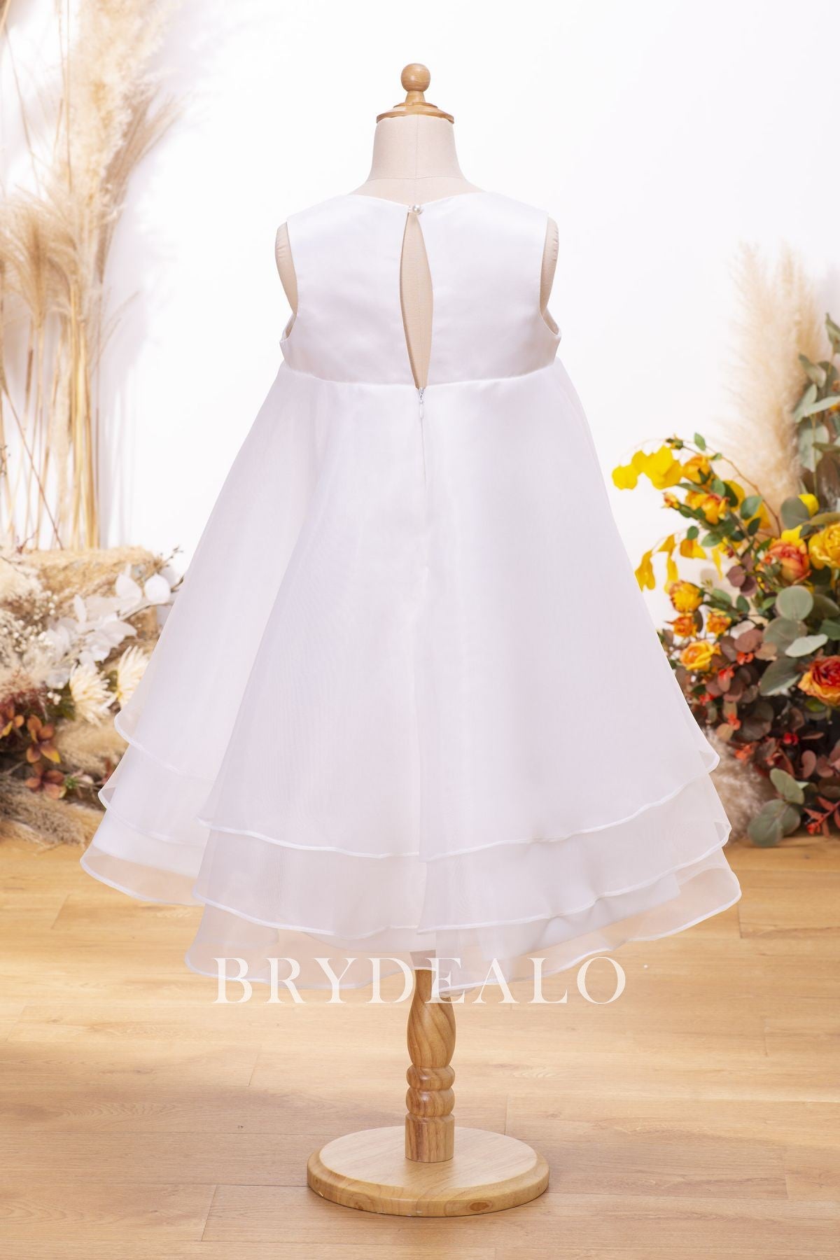  Organza Tea Length Flower Girl Dress