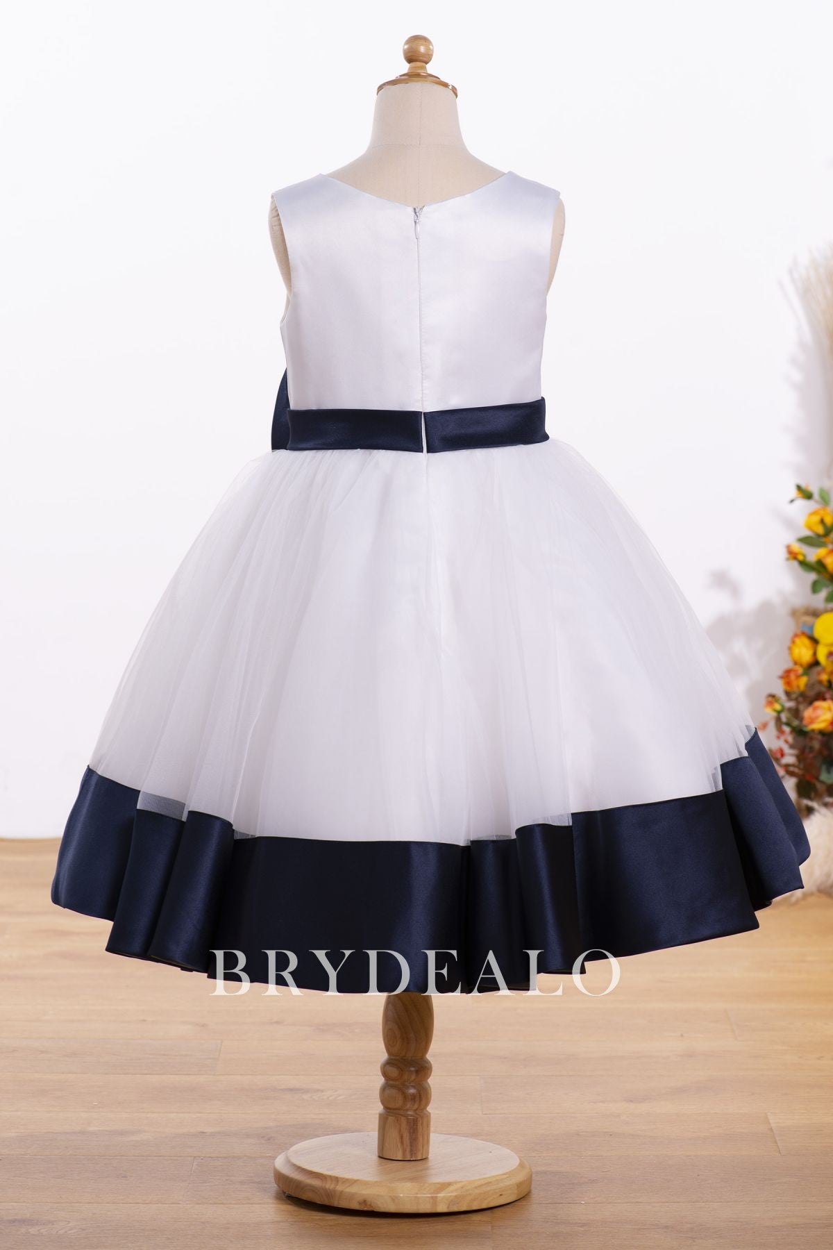 Two-tone Knee Length Flower Girl Ball Dress