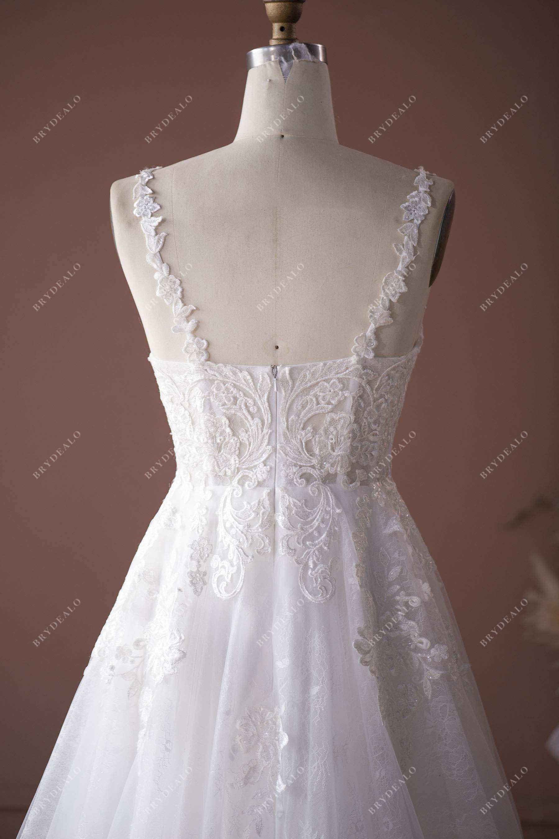 Fairy Lace Spaghetti Straps Corset Wedding Dress