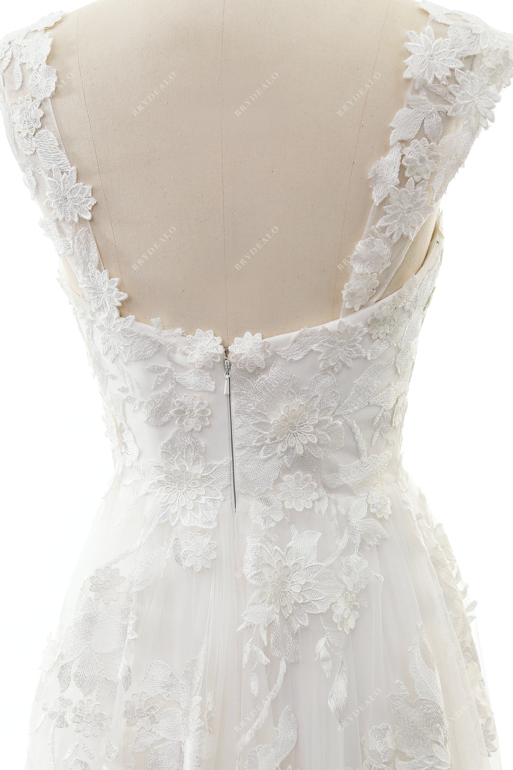 cap sleeves lace wedding gown