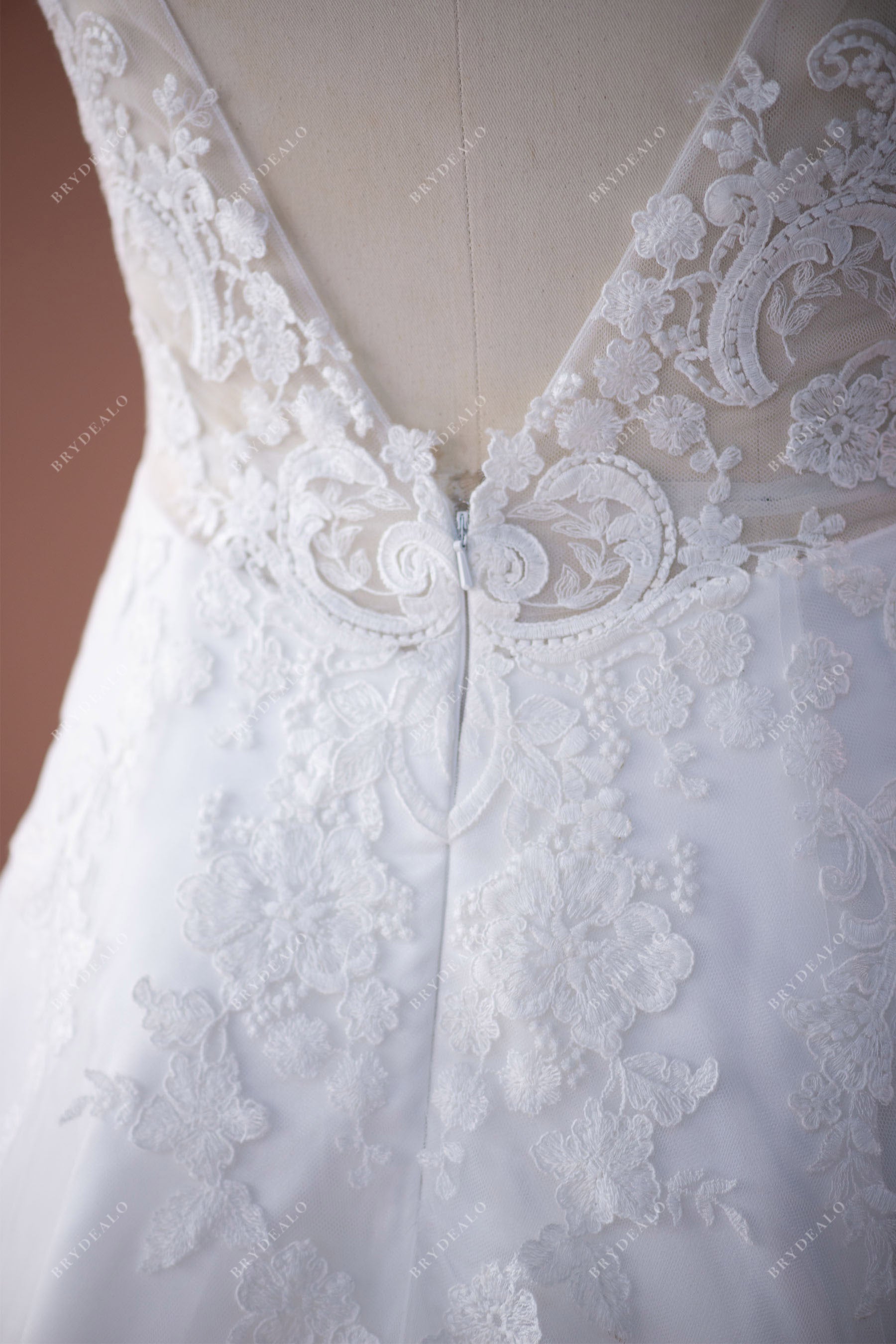 V-back lace bridal gown
