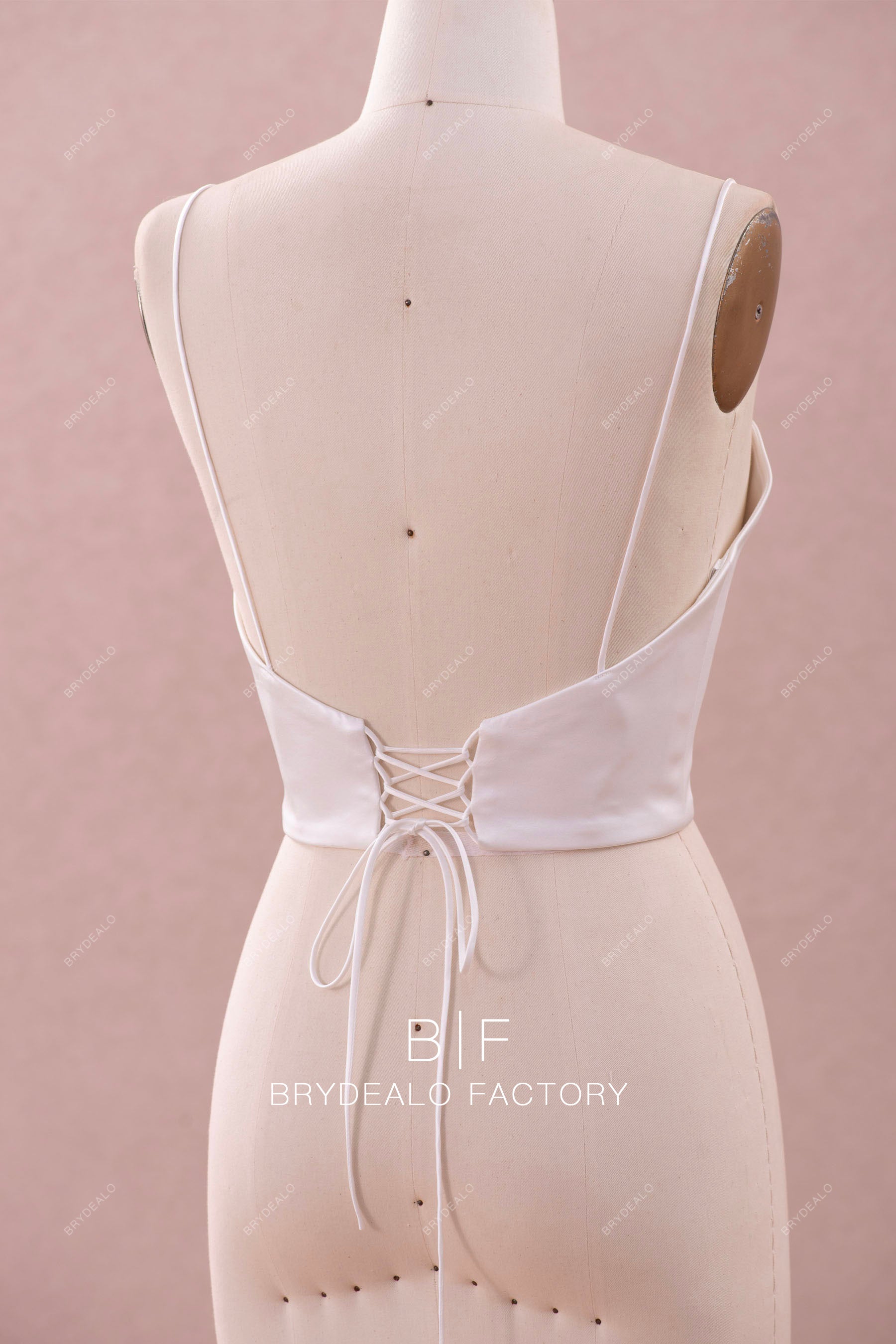 lace up open back bridal bustier
