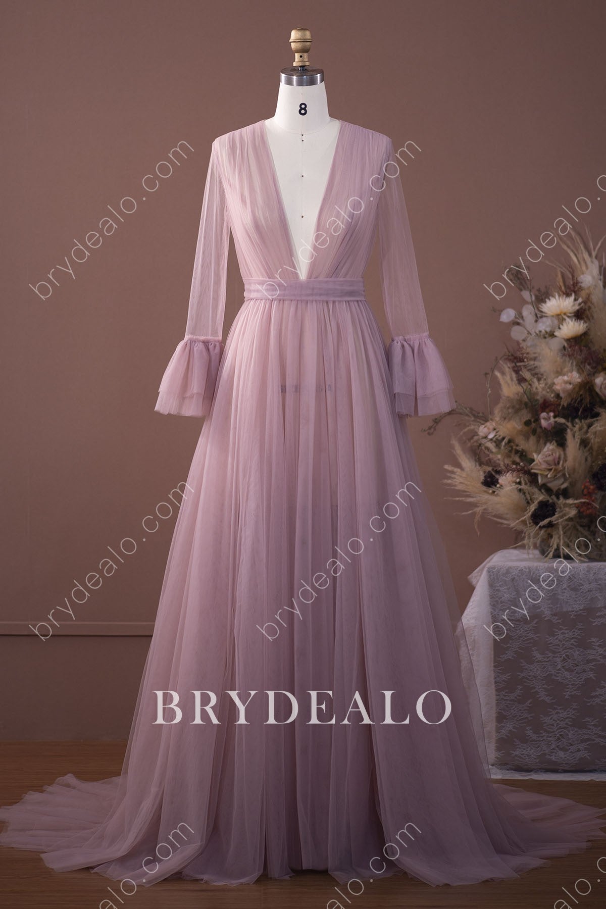 Sample Sale | Fairy Layered Bell Sleeve Soft Tulle Bridal Robe