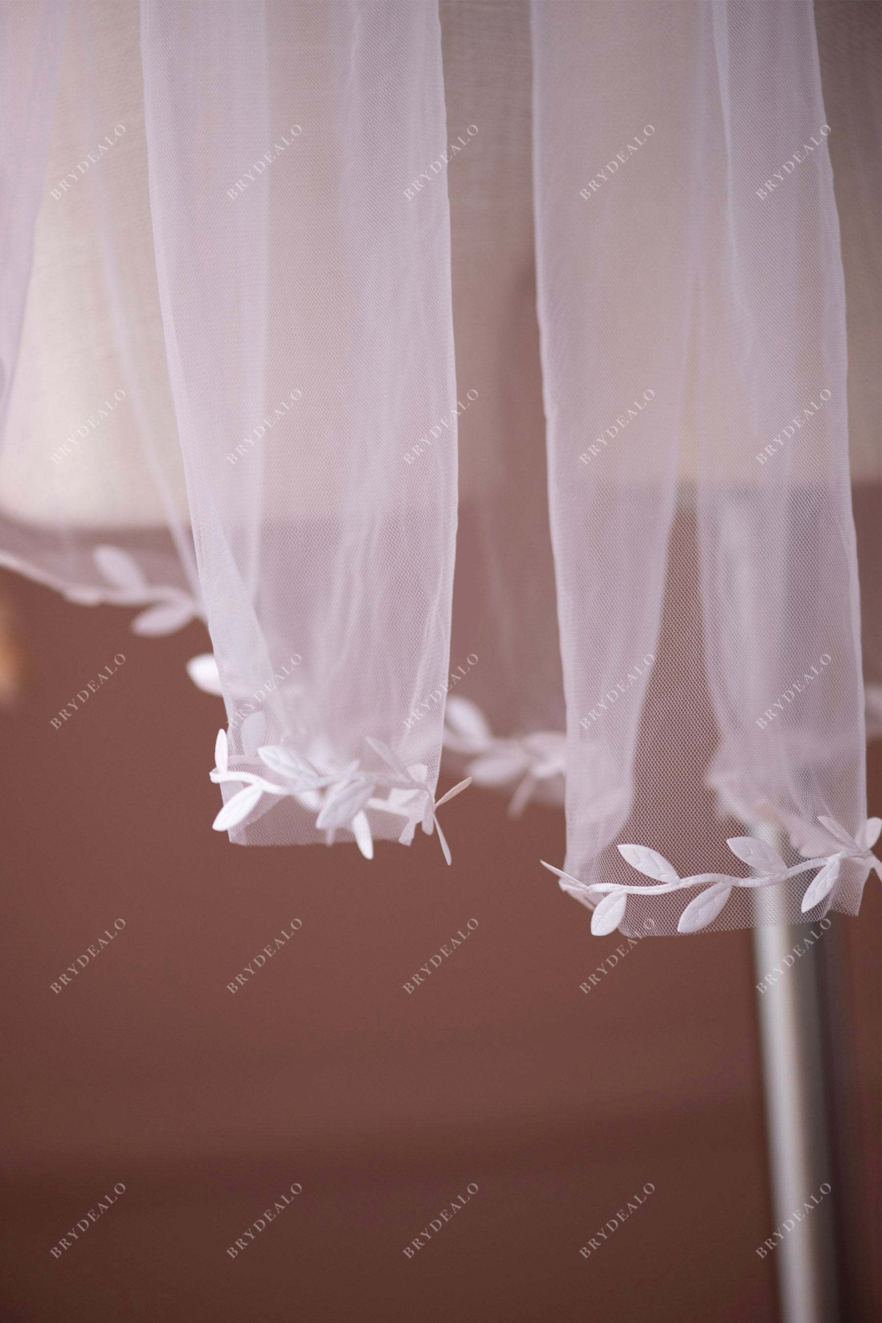 leaf lace edged wedding veil