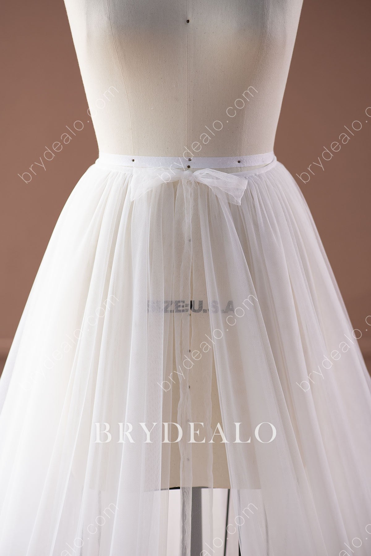 light ivory tulle bridal overskirt lace up closure