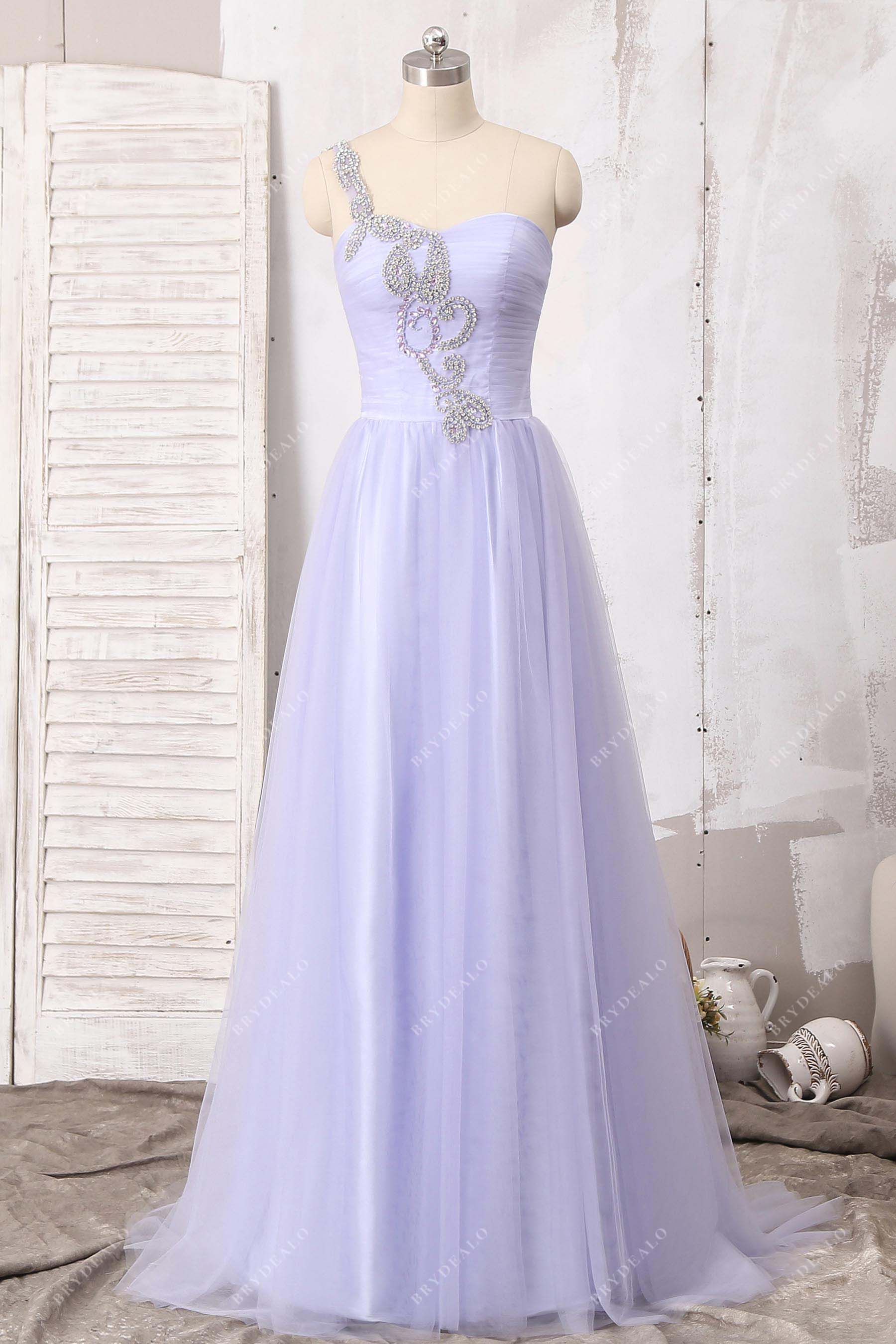 lilac tulle embellished dress