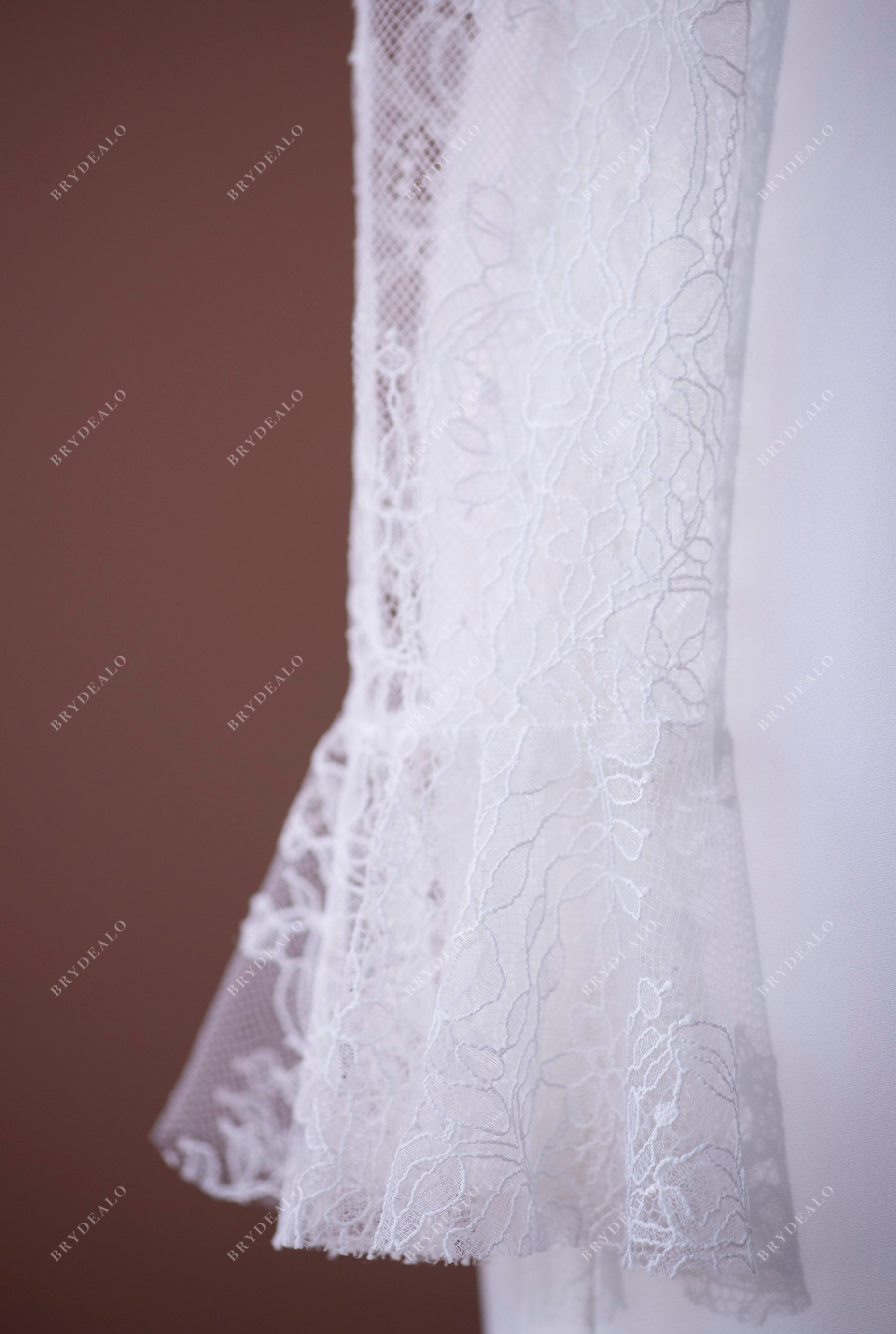 long lace sleeve mermaid bridal gown