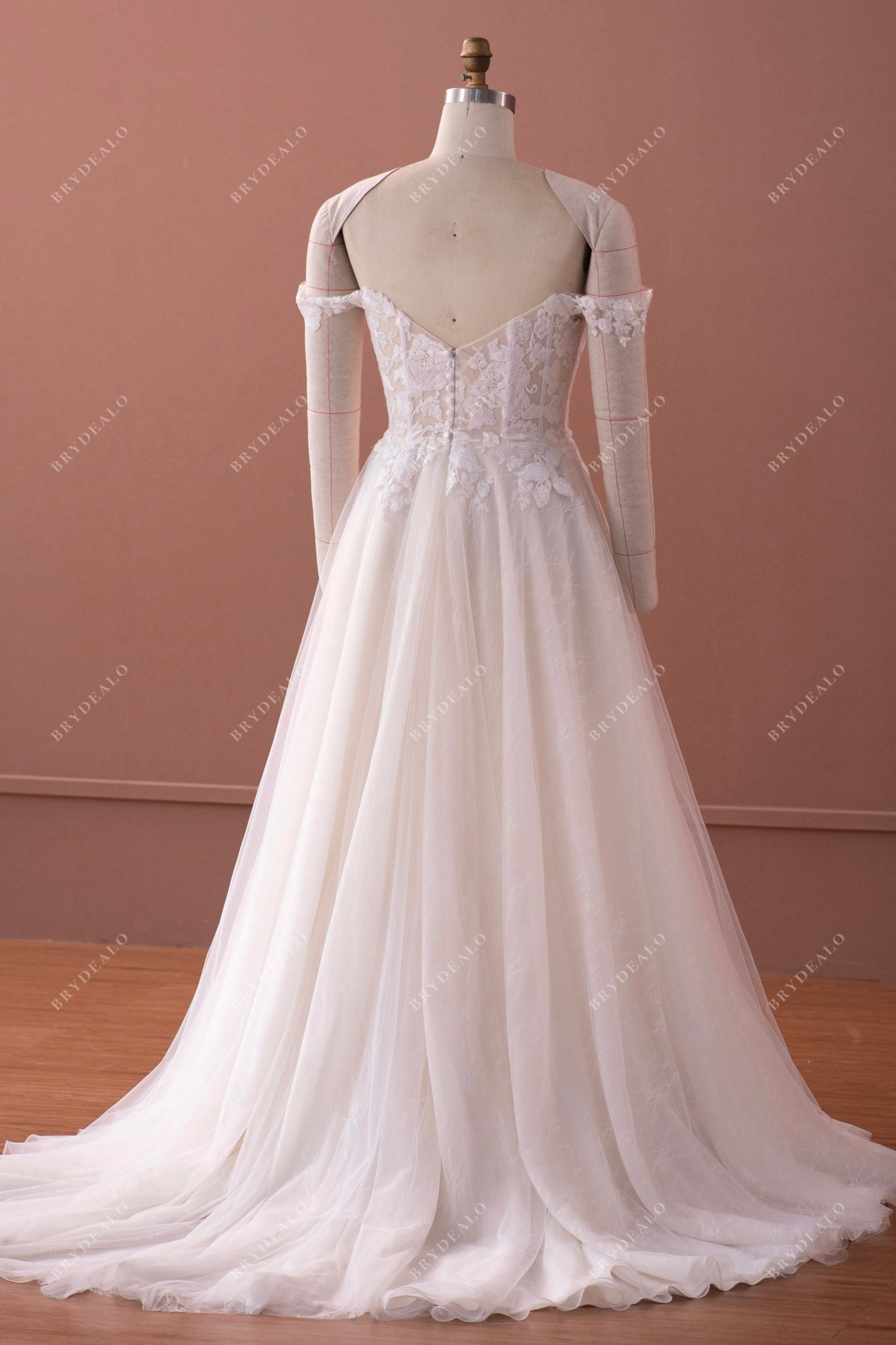 strapless lace bridal gown